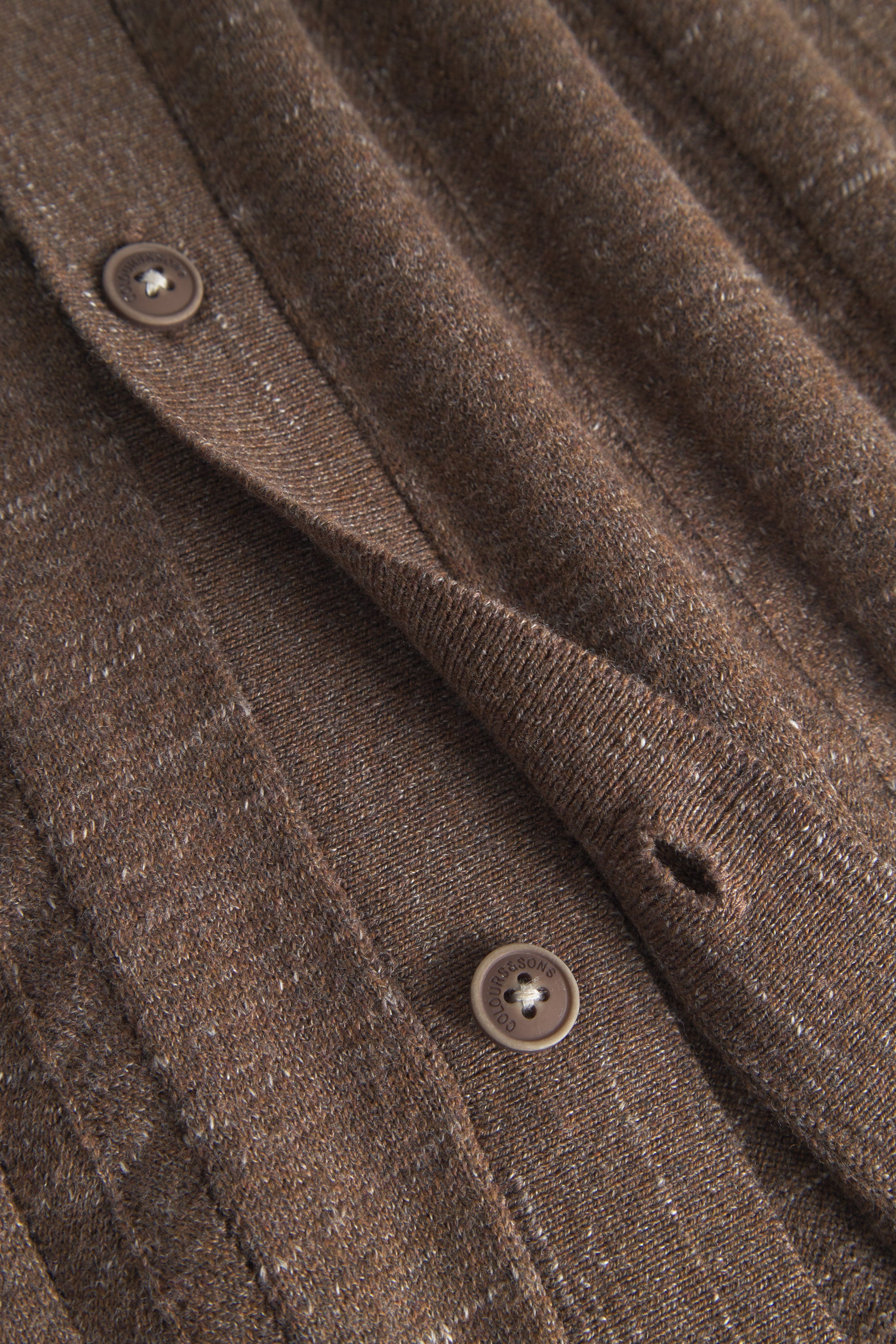 Herren Strick Hemd, braun, aus 80% Baumwolle 20 % Recyceltem Polyester von Colours & Sons