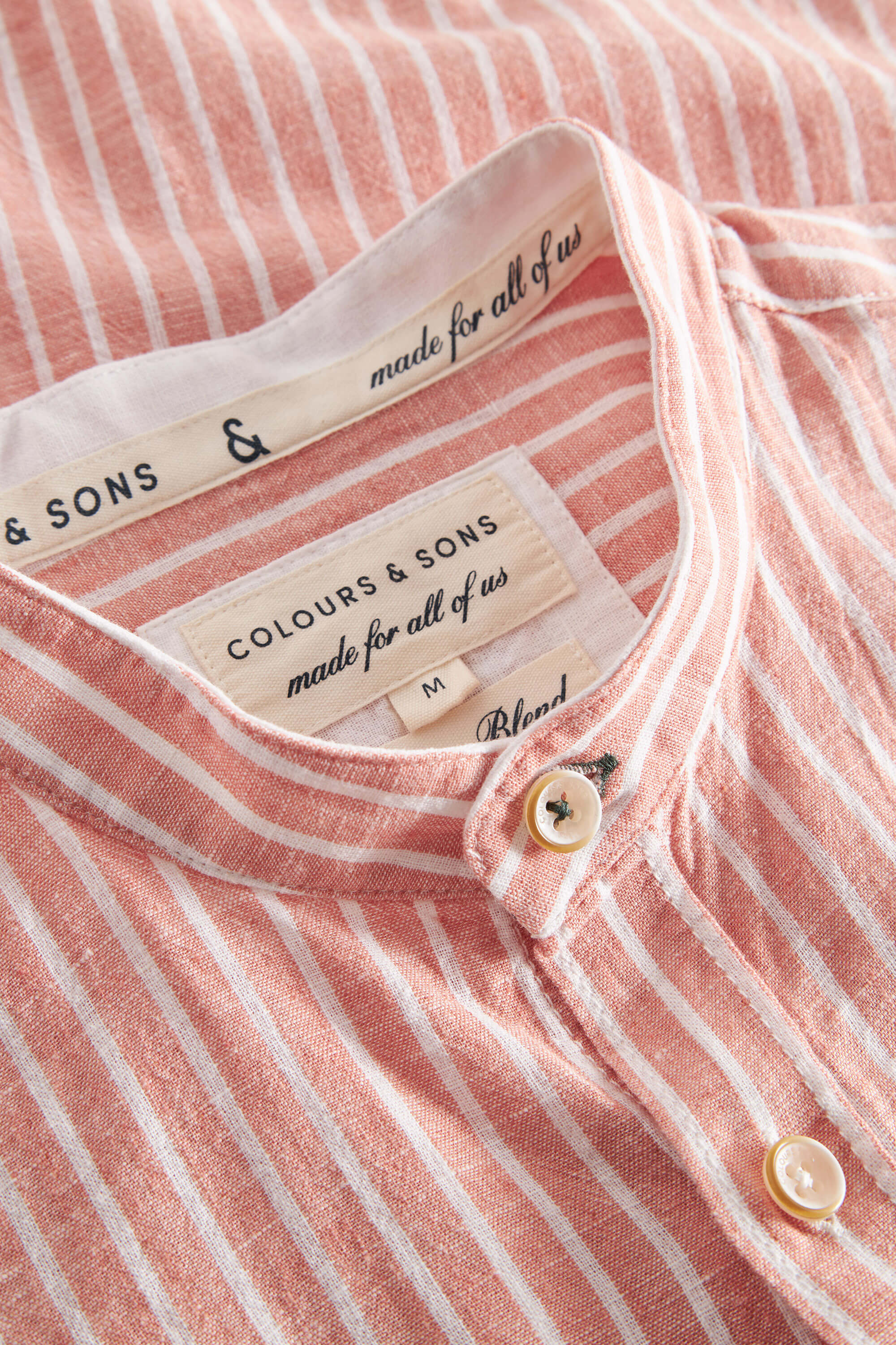 Herren Hemd, orange, aus 70% Baumwolle 30% Leinen von Colours & Sons
