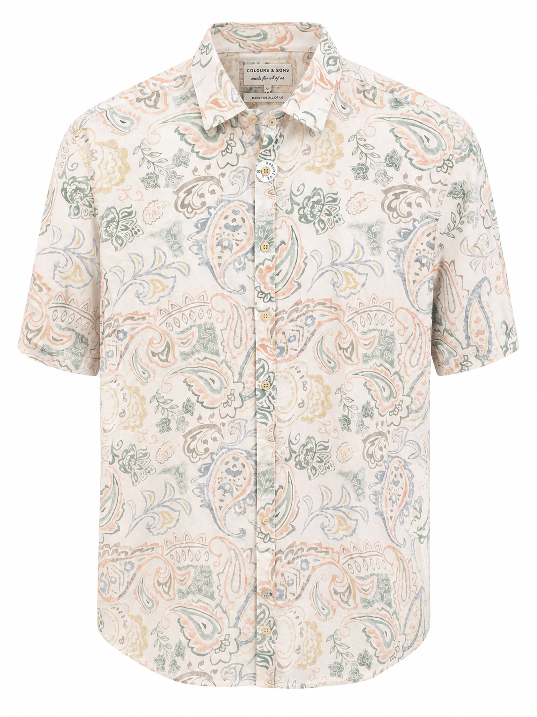 Kurzarmhemd - Pastel Paisley