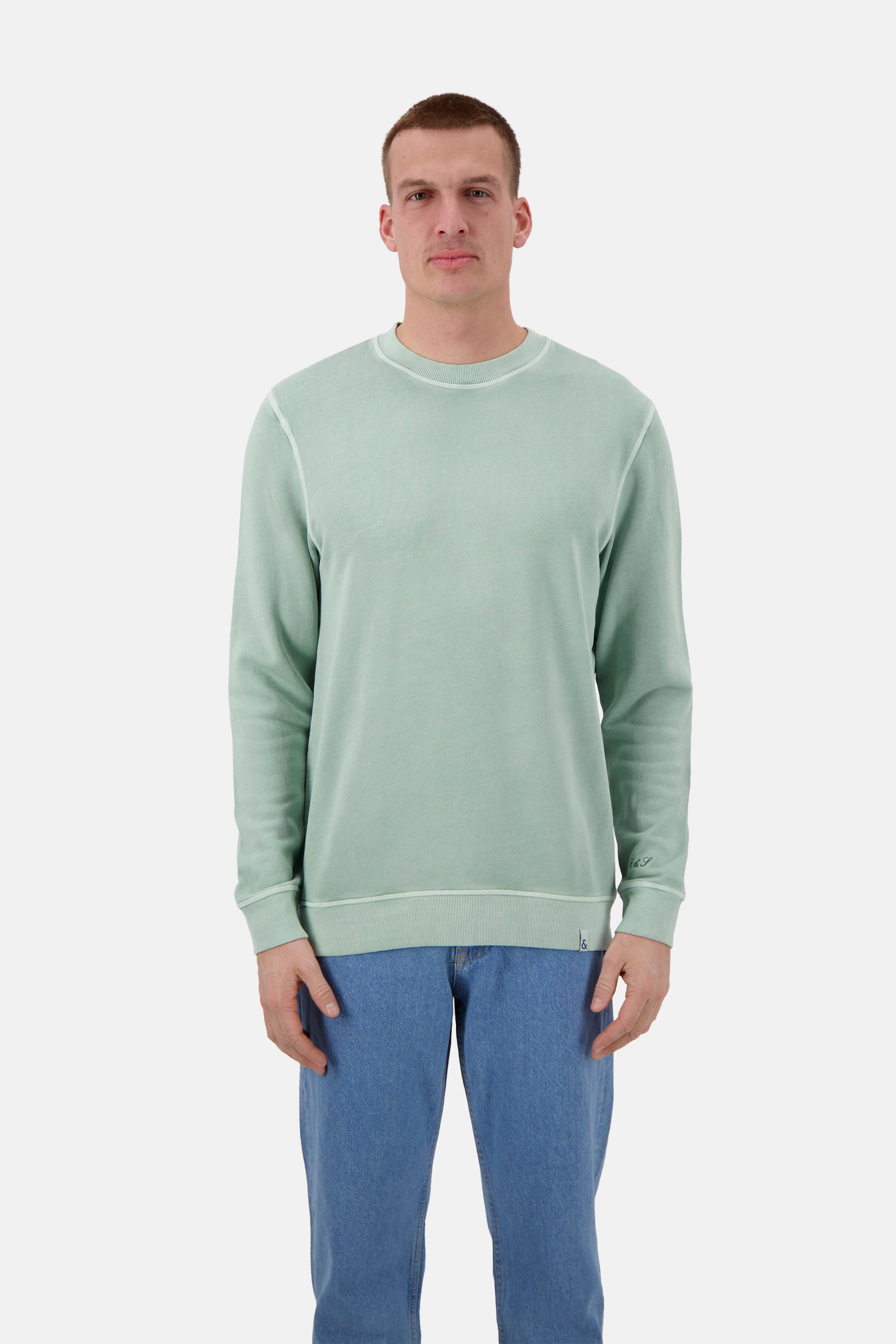 Herren Sweatshirt, hellgrün, 100% Baumwolle von Colours & Sons