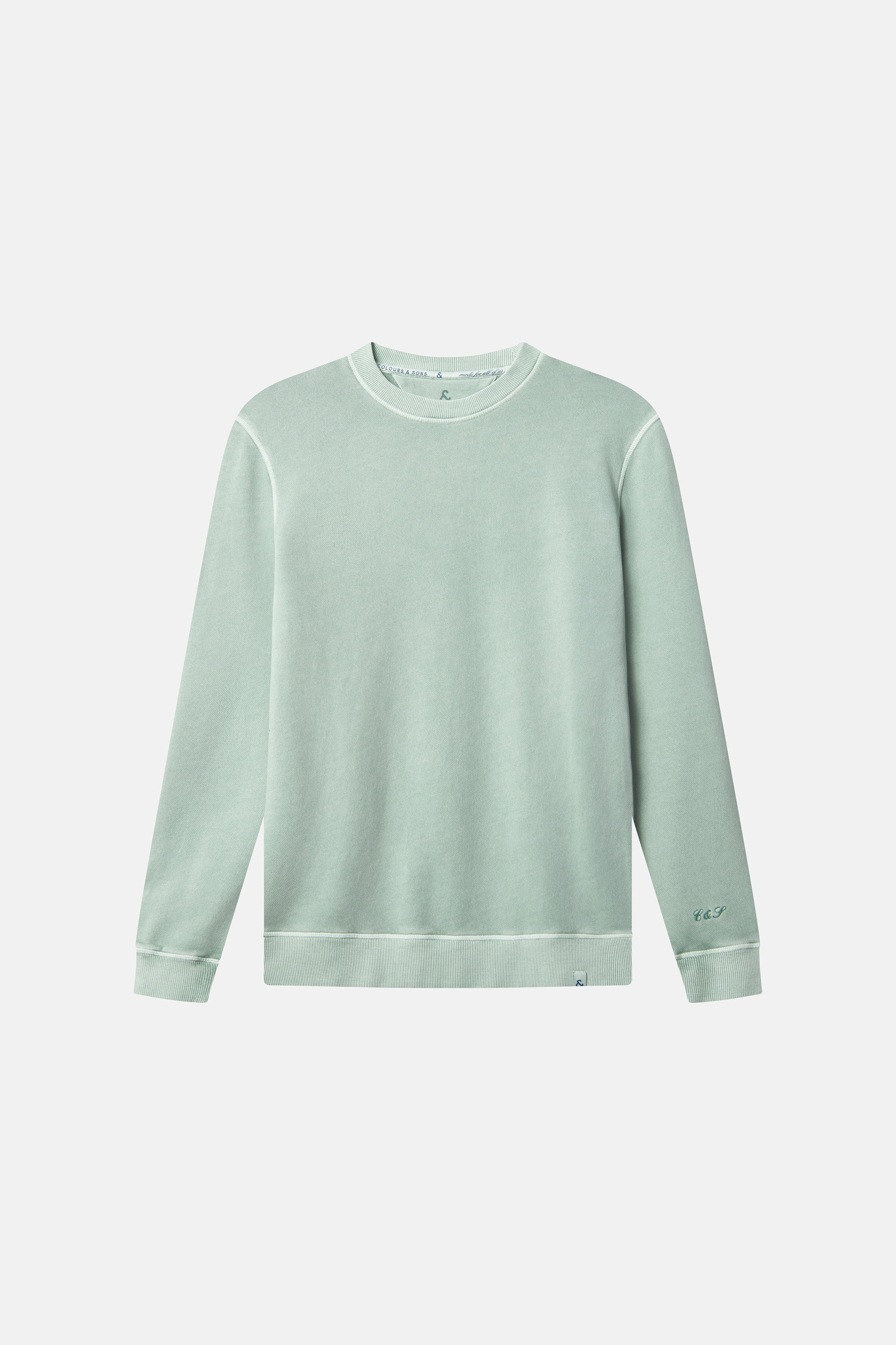 Herren Sweatshirt, hellgrün, 100% Baumwolle von Colours & Sons