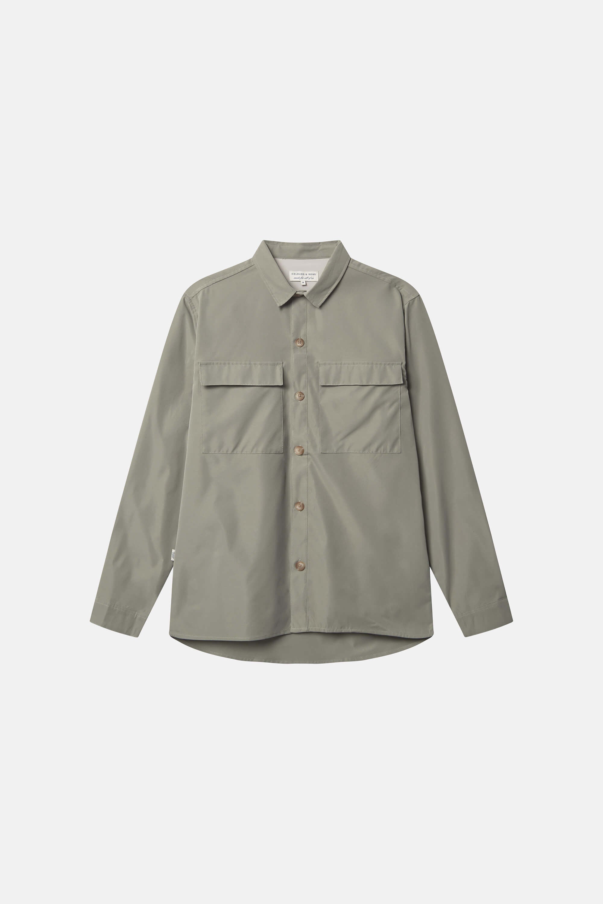 Herren Hemd Overshirt, oliv, 100% Polyester  von Colours & Sons