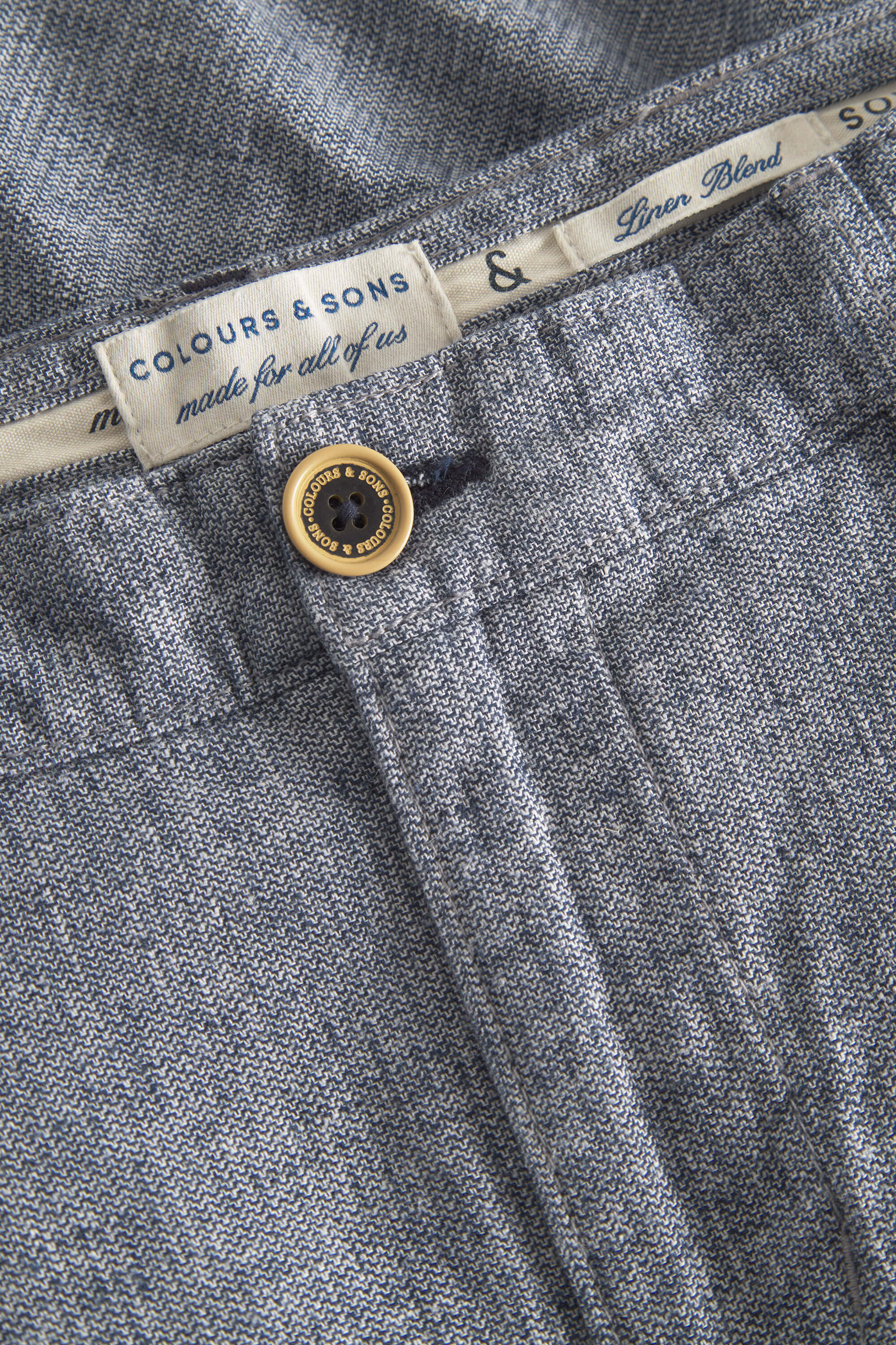 Herren Shorts, blau, 55% Leinen 45% Baumwolle von Colours & Sons
