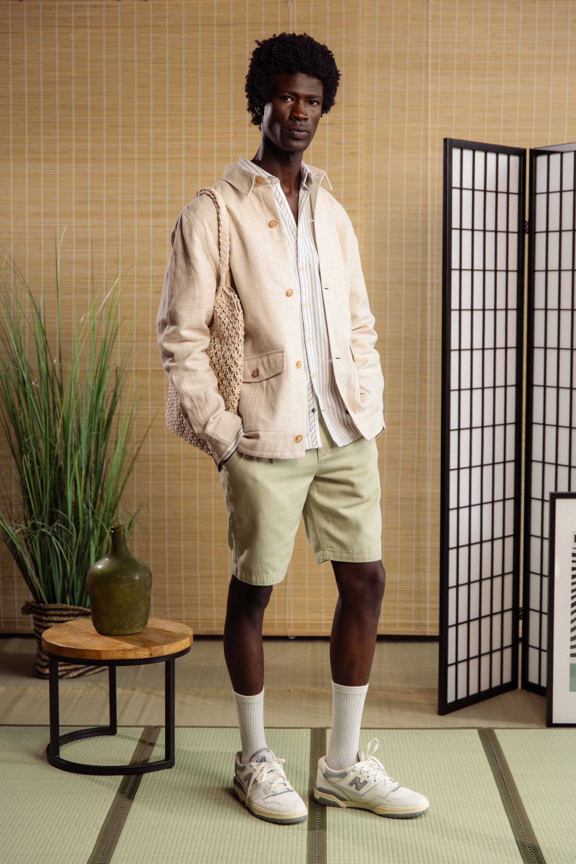 Overshirt Shirt Linen Blend - Offwhite