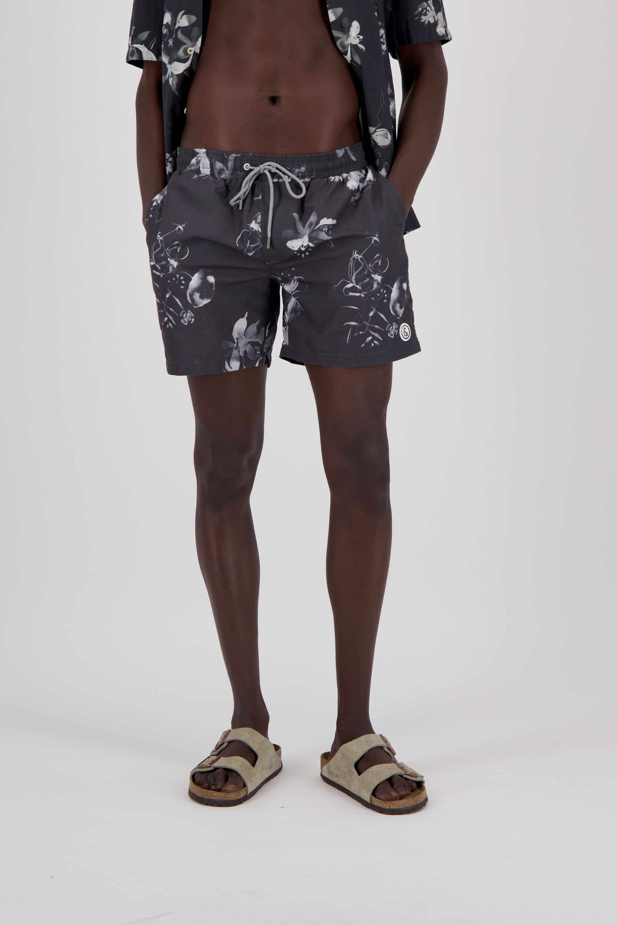 Badehose Printed - Smoke Black