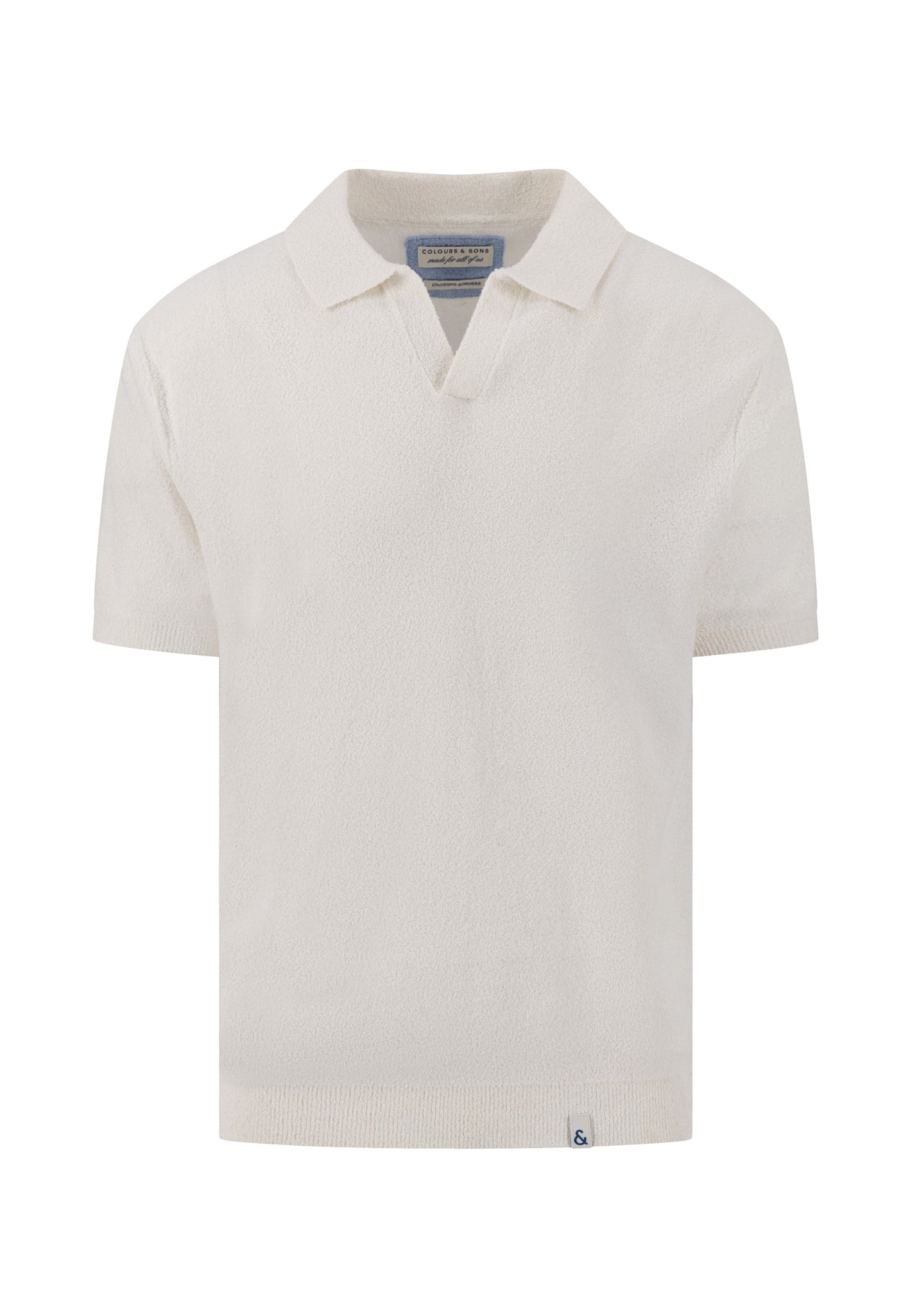 Boucle Strick Polo - Cream