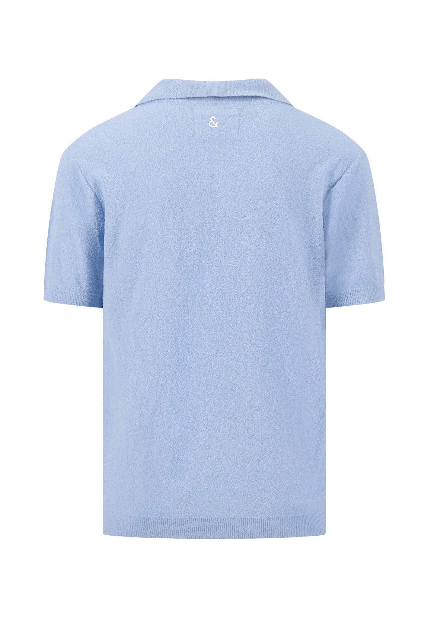 Boucle Strick Polo - hellblau