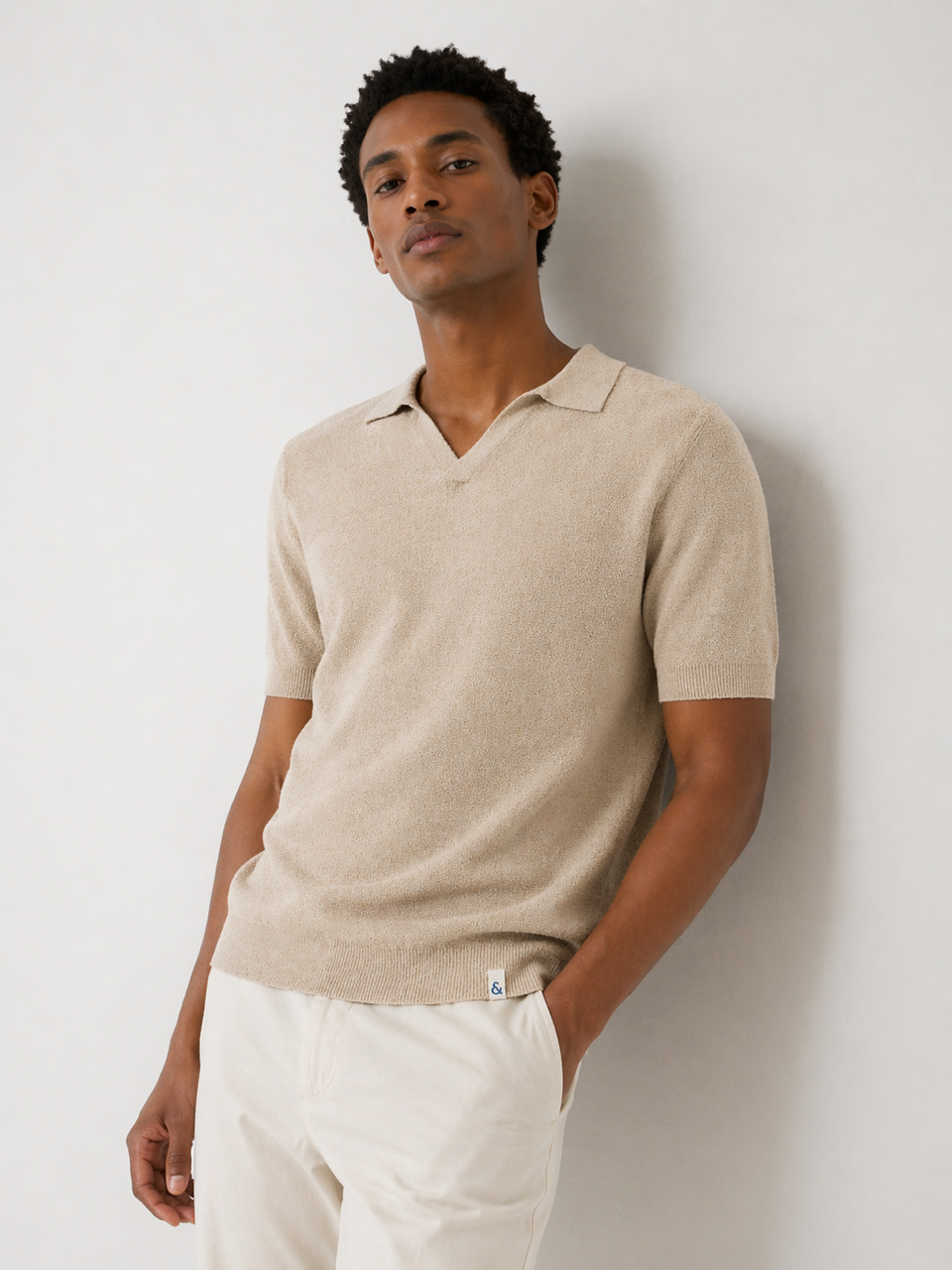 Boucle Strick Polo - beige