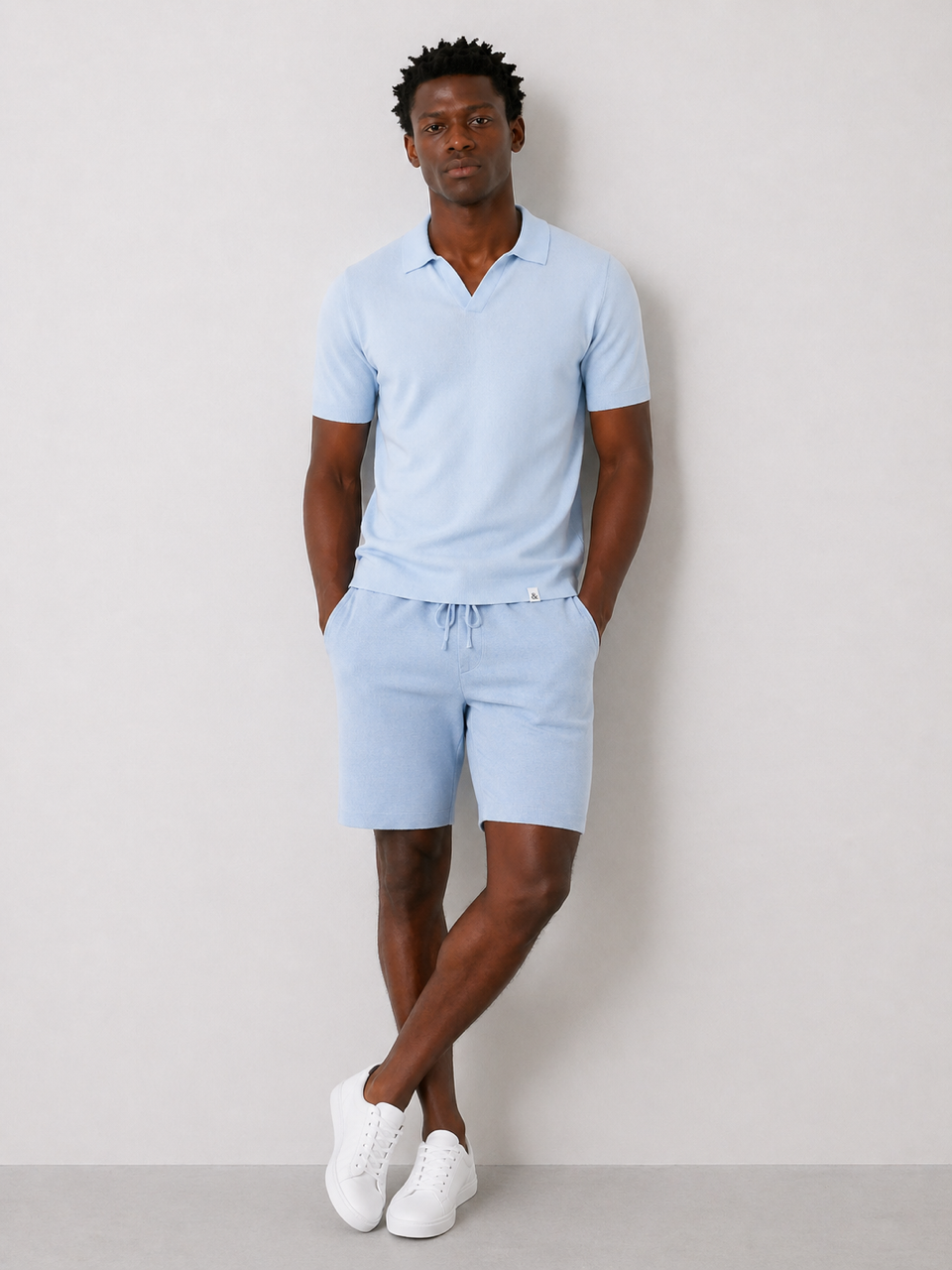 Boucle Shorts - hellblau