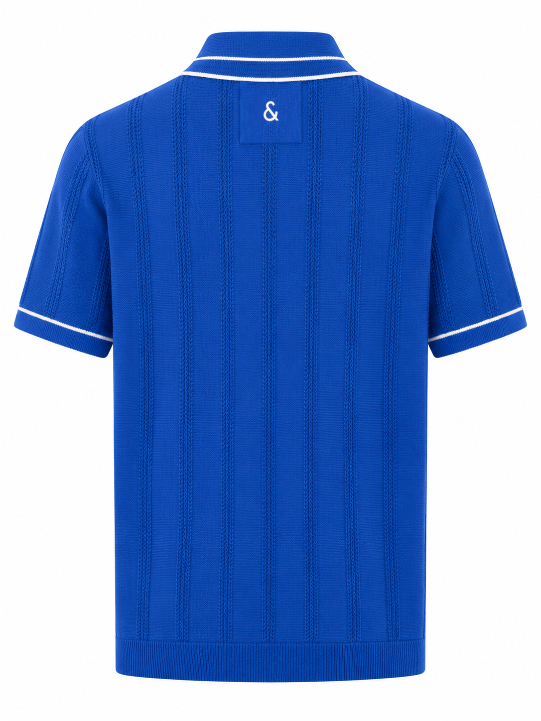 Strick Polo - Strukturmuster Santorini Blue