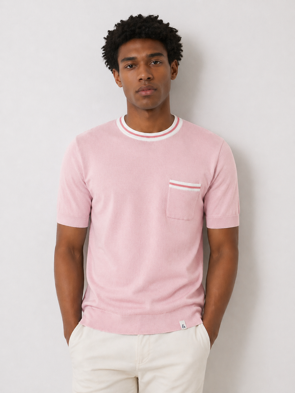 Strick T-Shirt - Rosa
