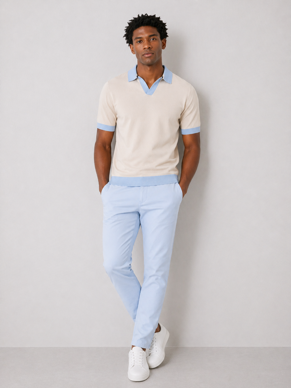 Strick Polo - Cream
