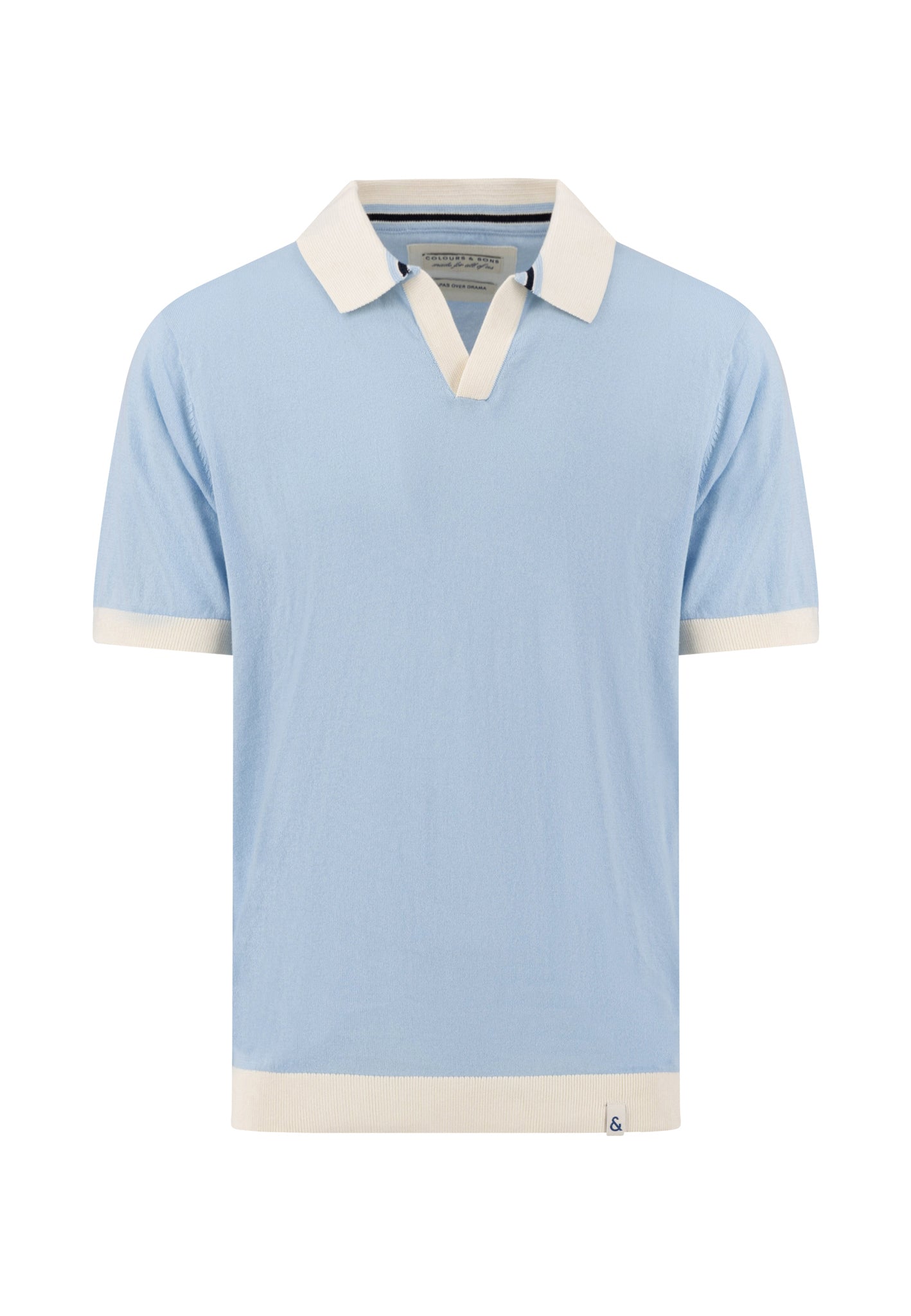Strick Polo - hellblau