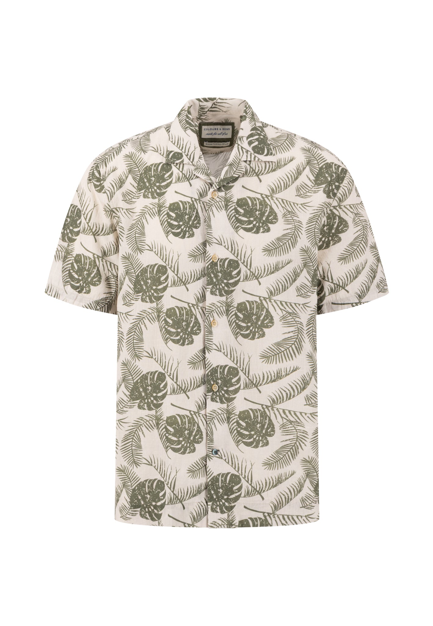 Camp Collar Kurzarmhemd - Leaves