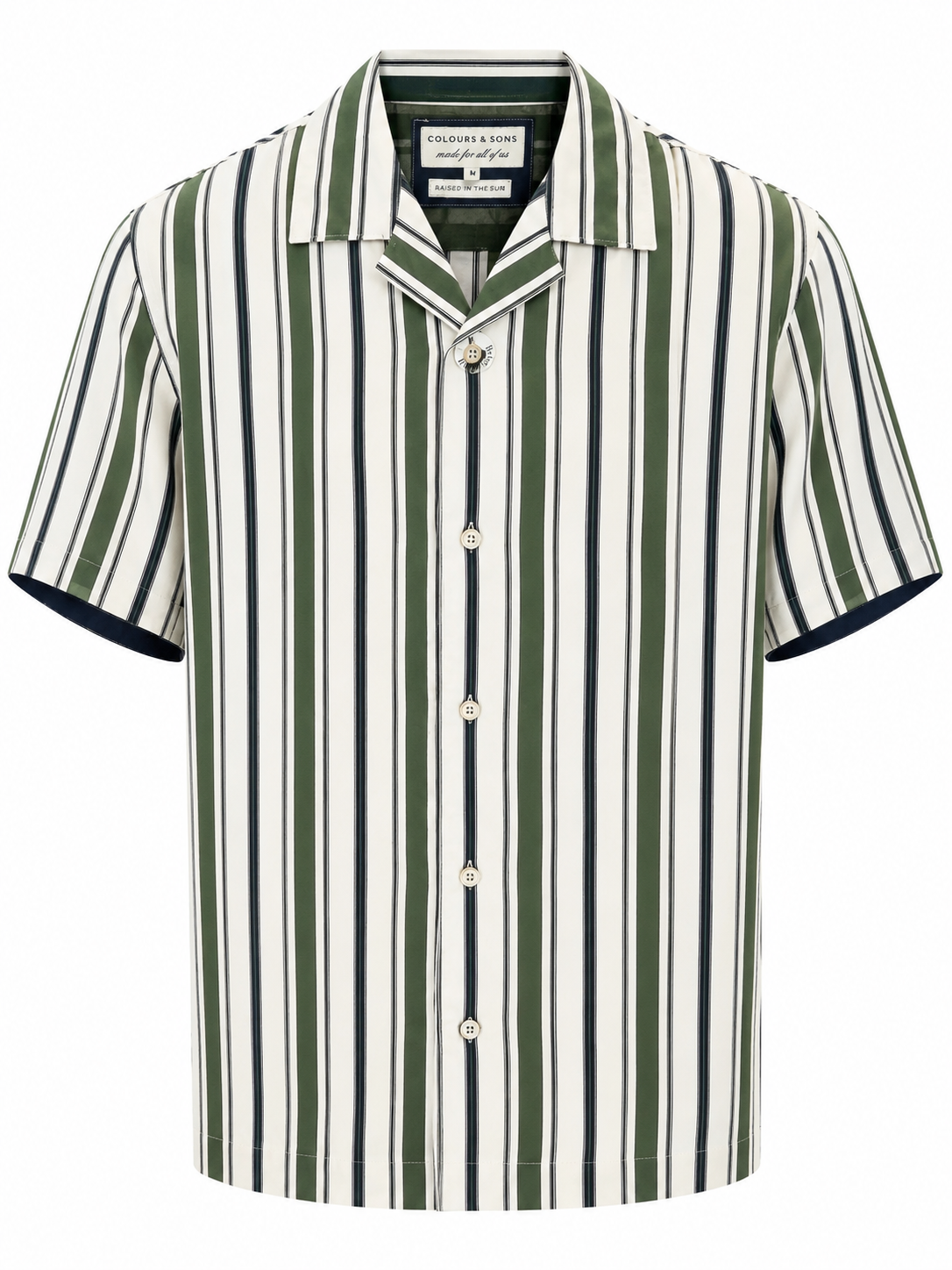 Camp Collar Kurzarmhemd - Stripes