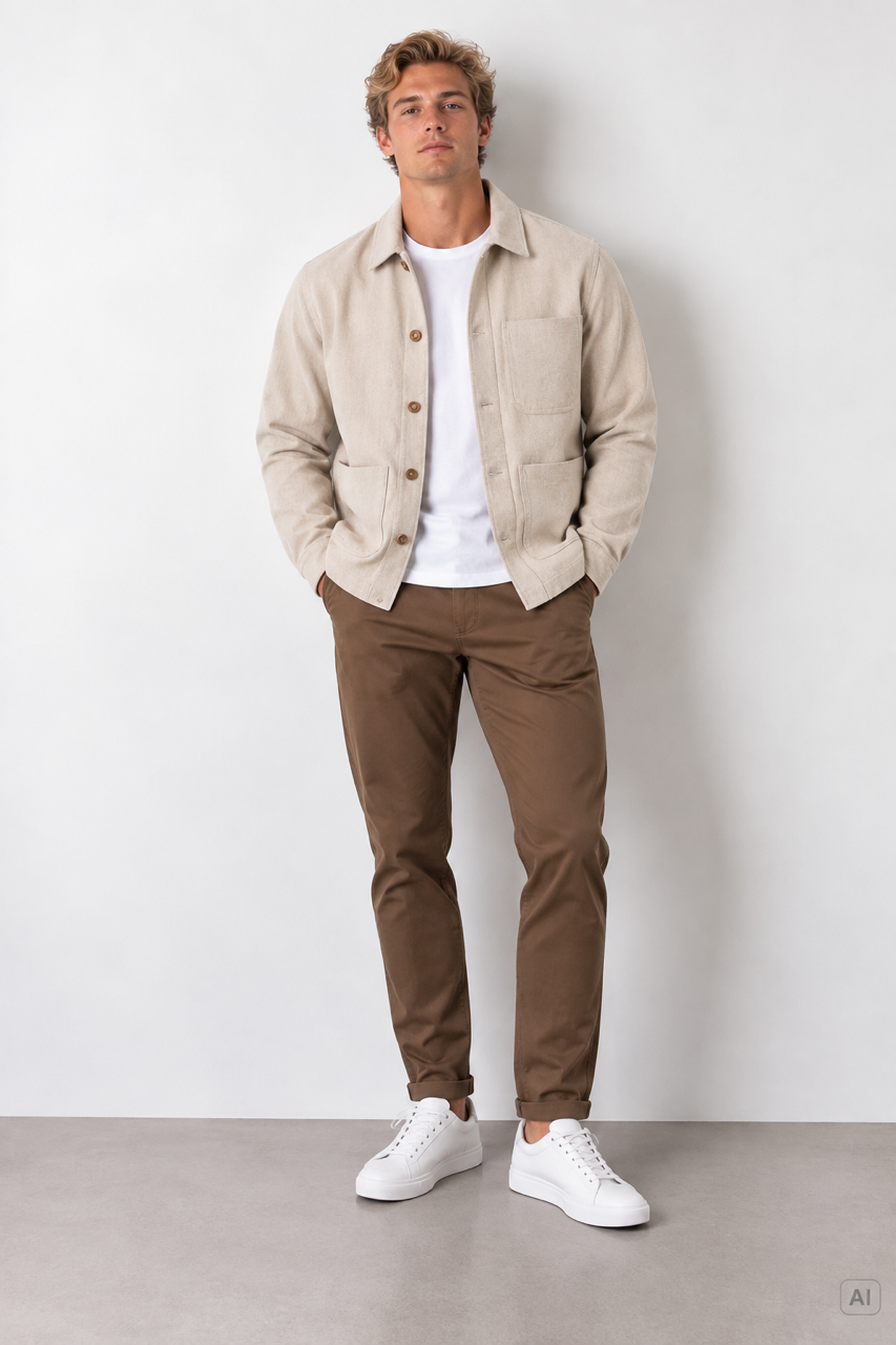 Overshirt Leinen Blend - Peanut