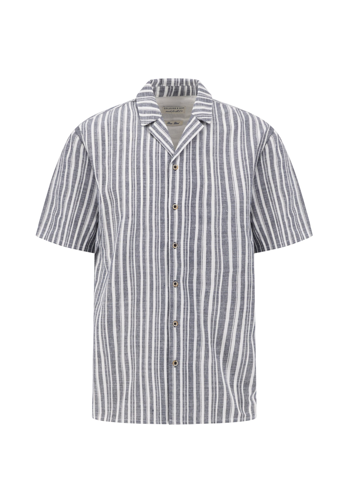 Camp Collar Kurzarmhemd - Midnight Stripes