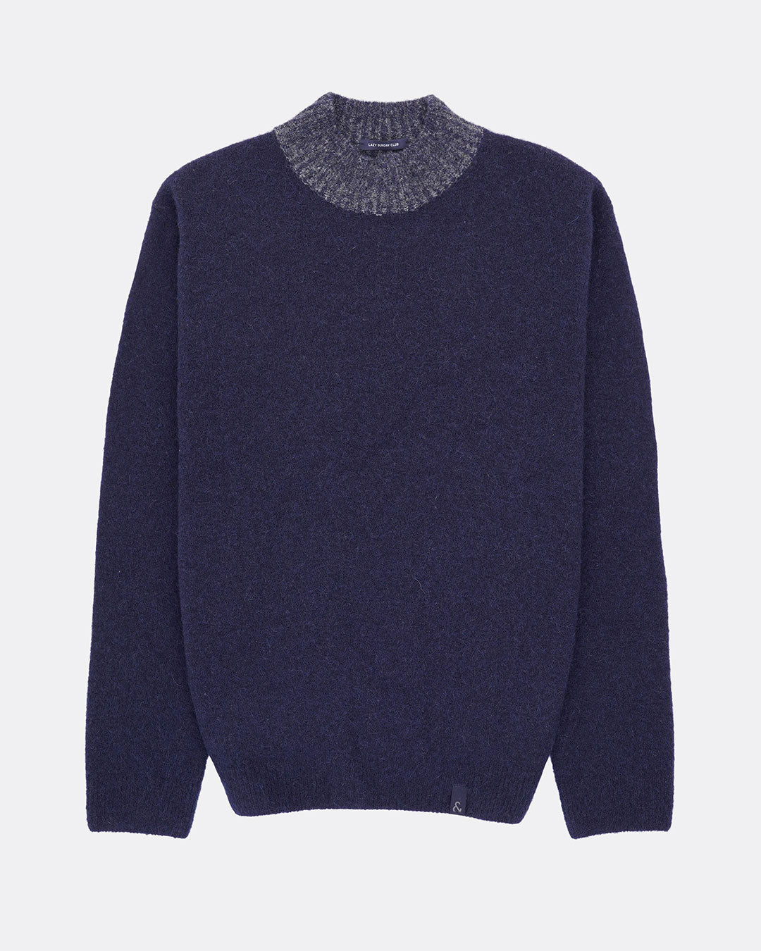 Knitted Jumper Fabric Blend - Navy