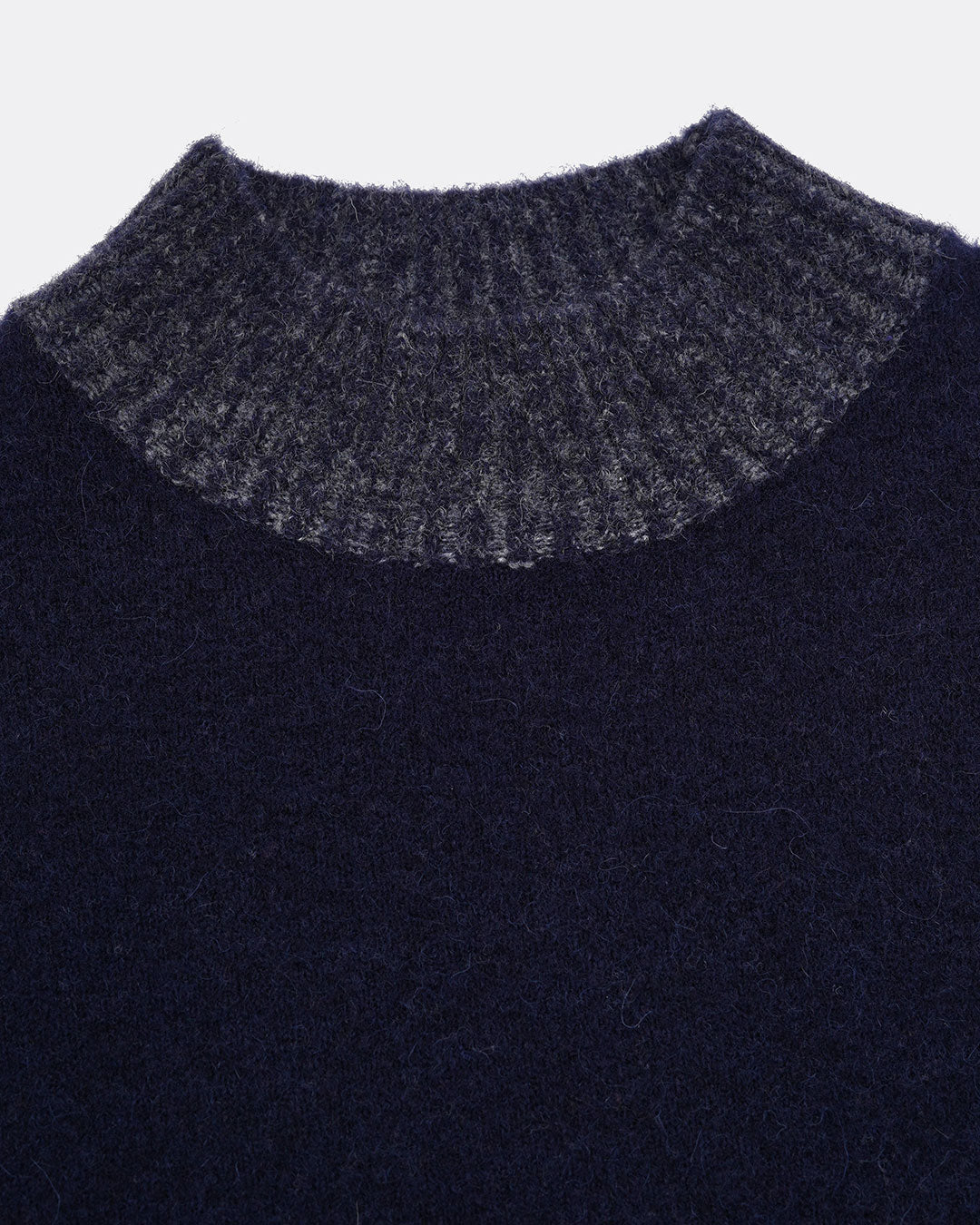 Knitted Jumper Fabric Blend - Navy