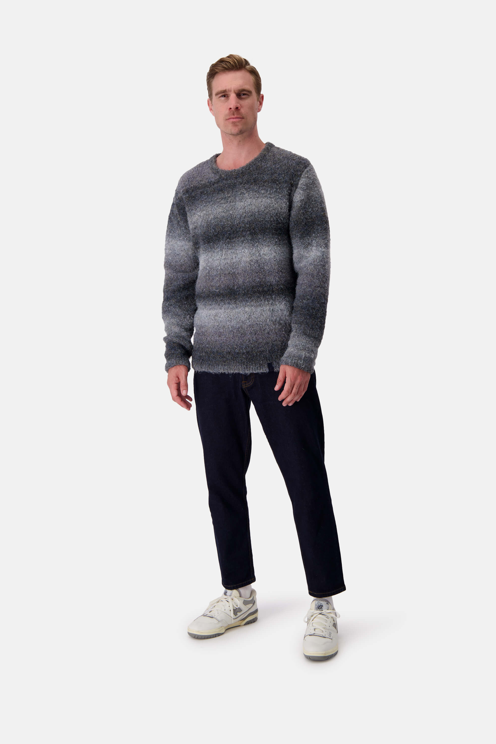 Strickpullover Bouclé - Grey Gradient