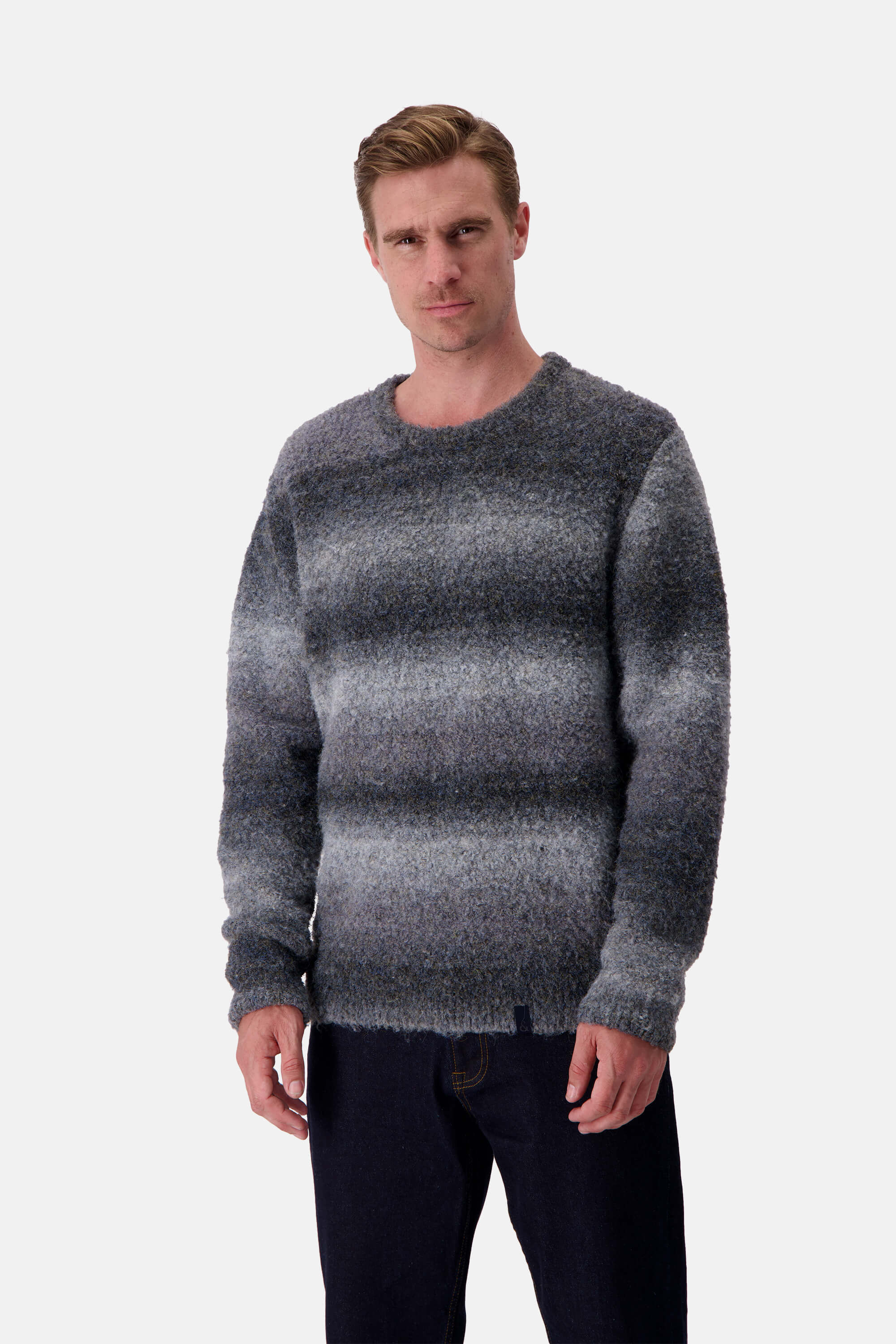 Strickpullover Bouclé - Grey Gradient