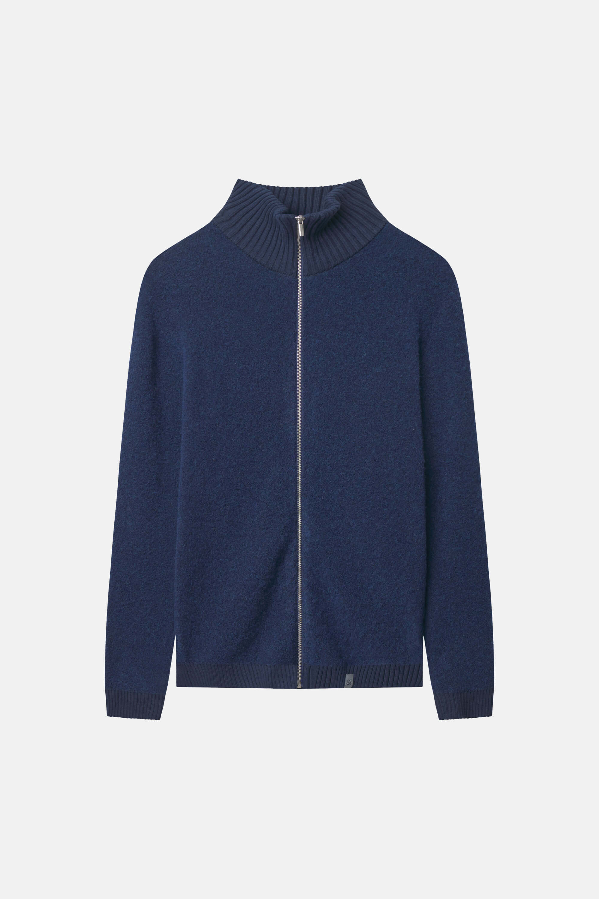 Zip Strickjacke-Bouclé - Navy