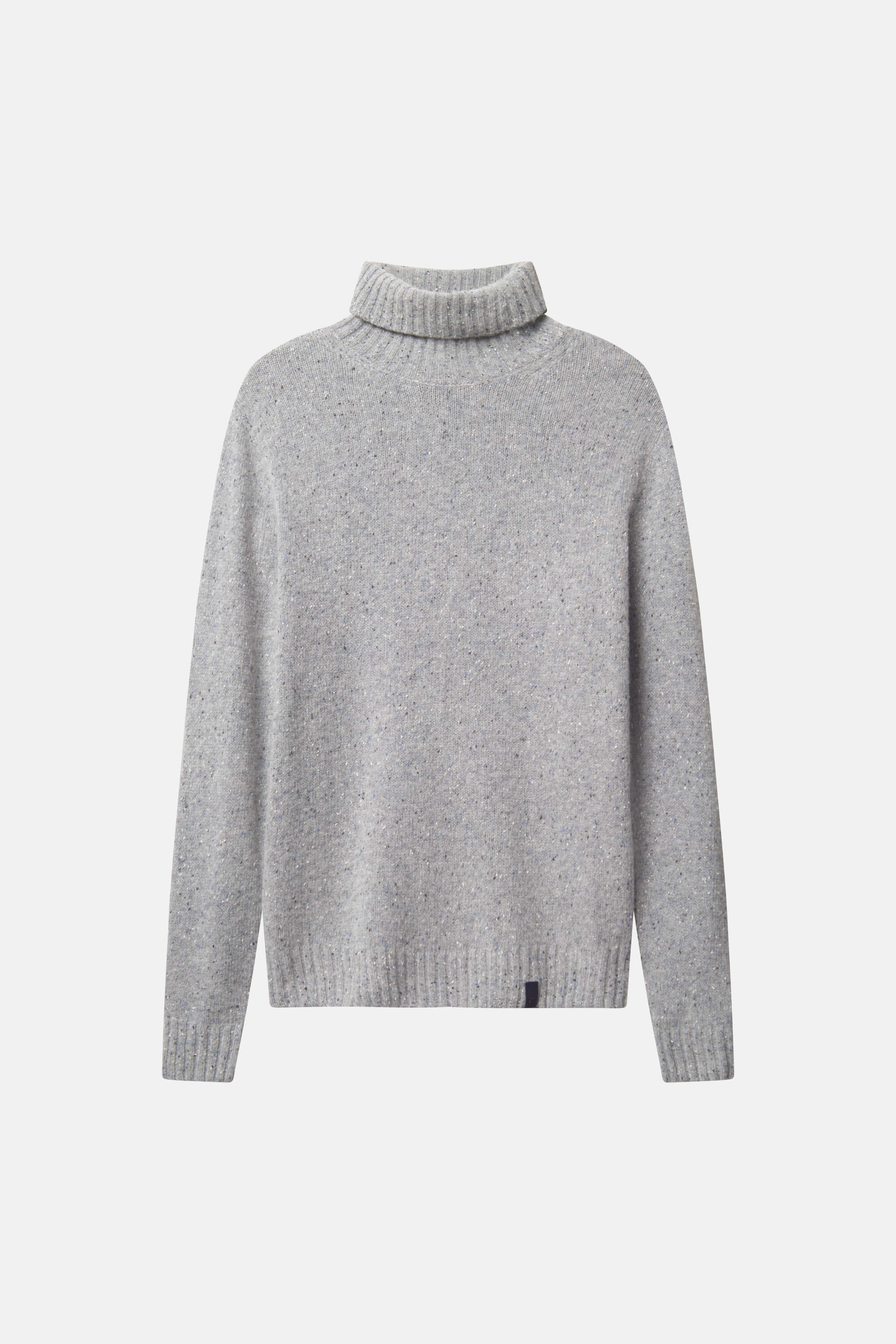 Herren Donegal Rollkragenpullover von Colours&Sons, hellgrau, Lambswool-Mischung