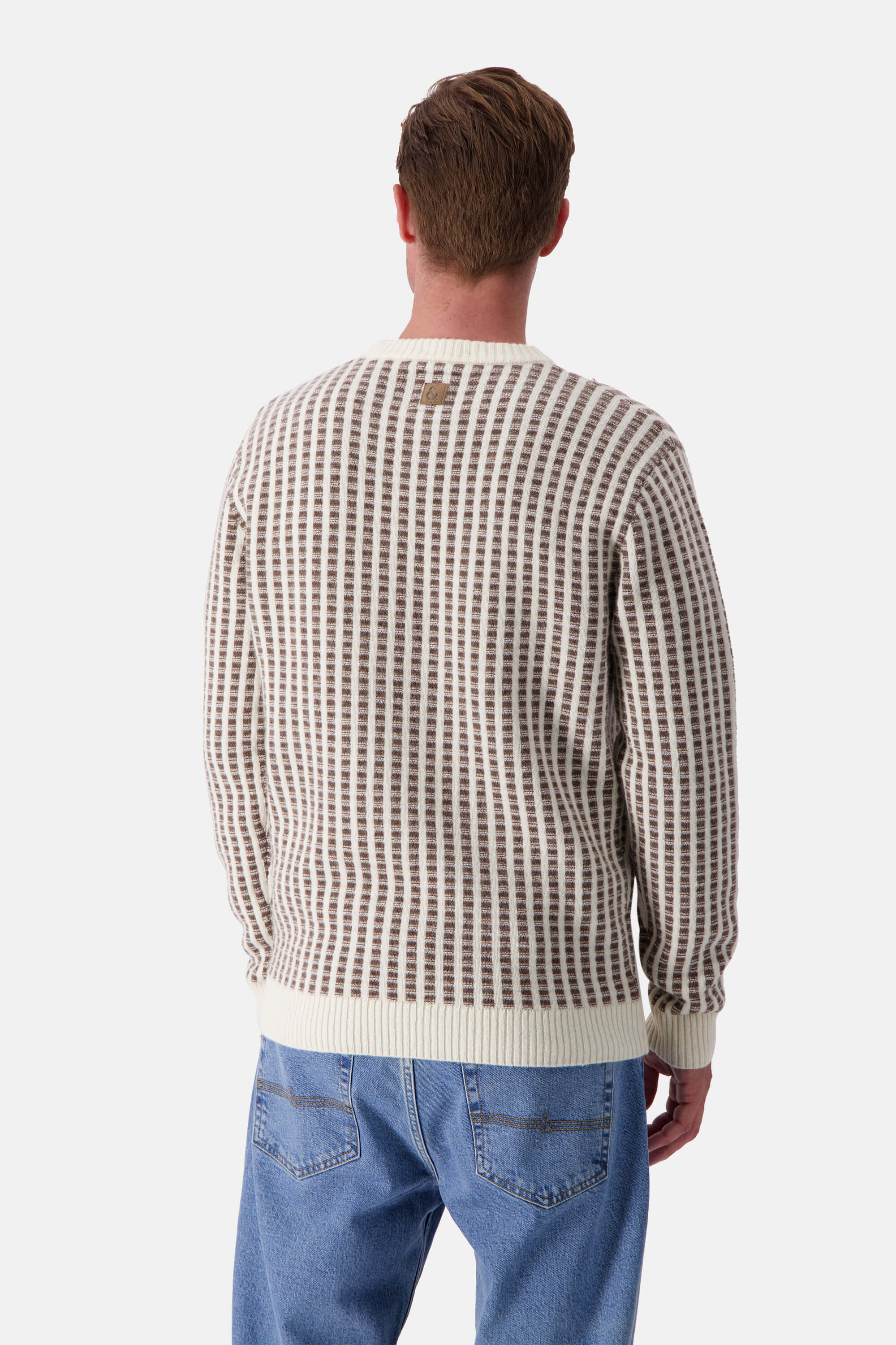 Knitted Jumper-checked - Offwhite-Soil