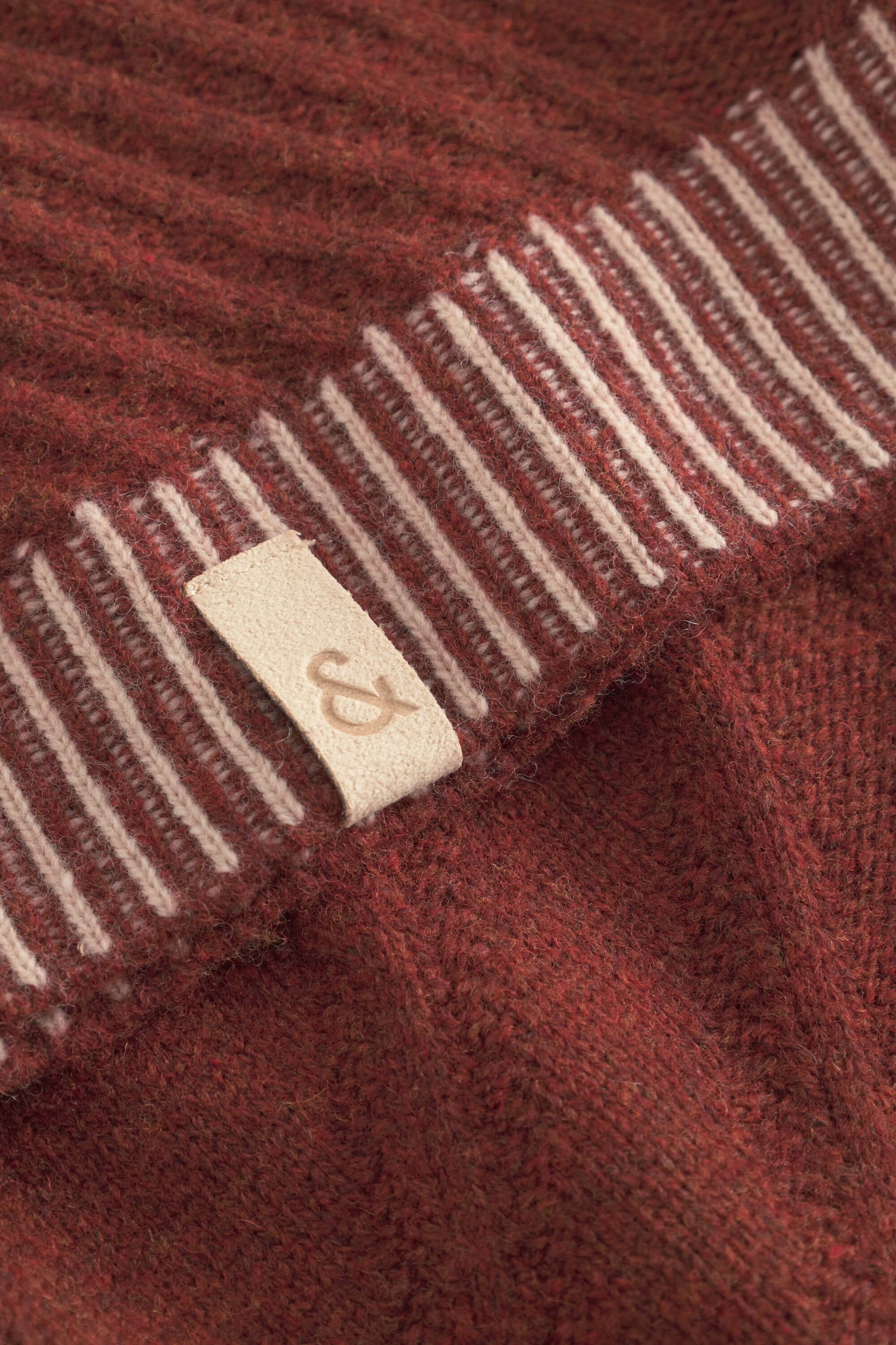 Herren Strickpullover mit Kontrastkragen und -bündchen von Colours&Sons, brandy, Lambswool-Mischung