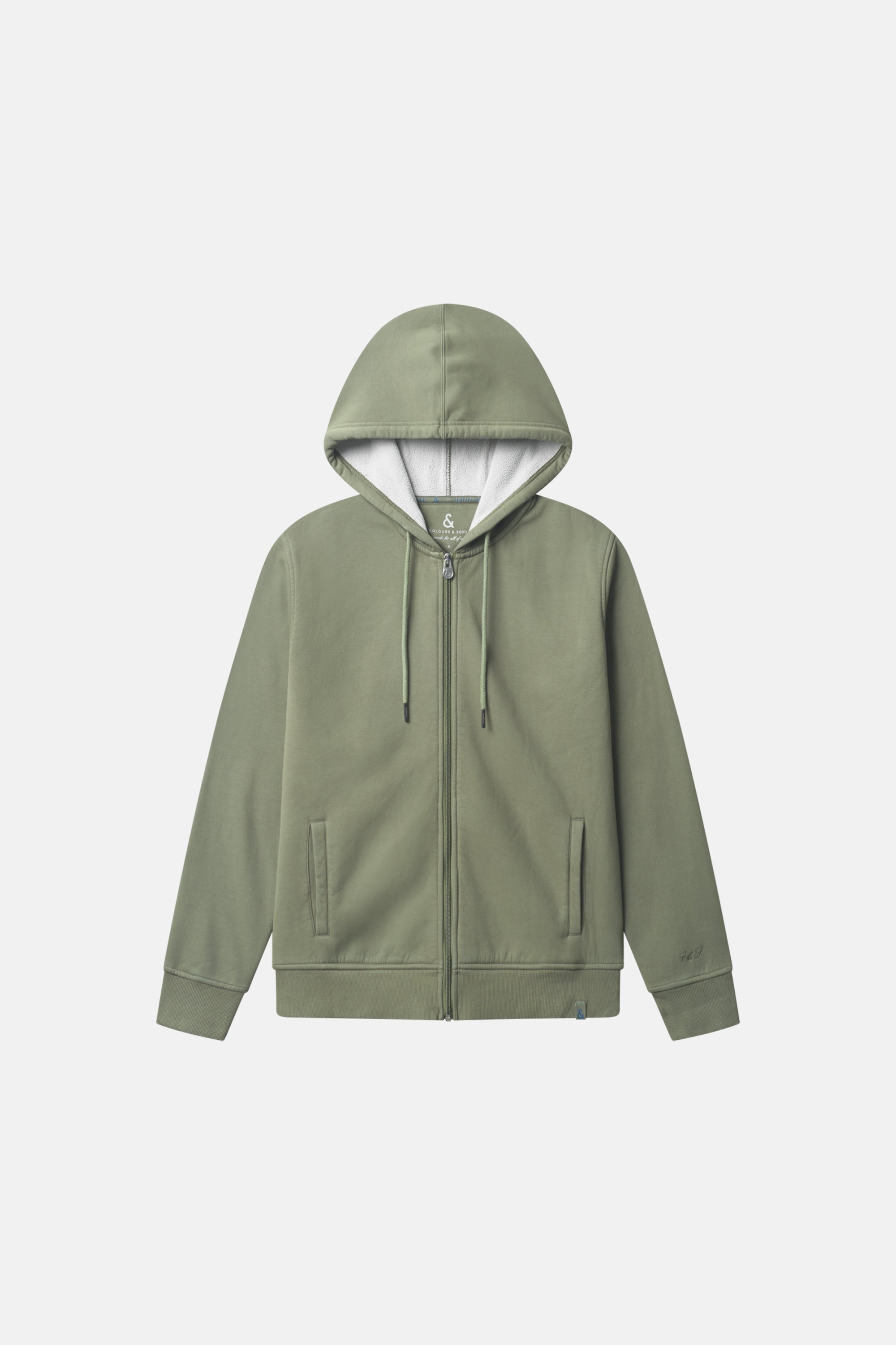 Zip Hoodie-washed - Clover