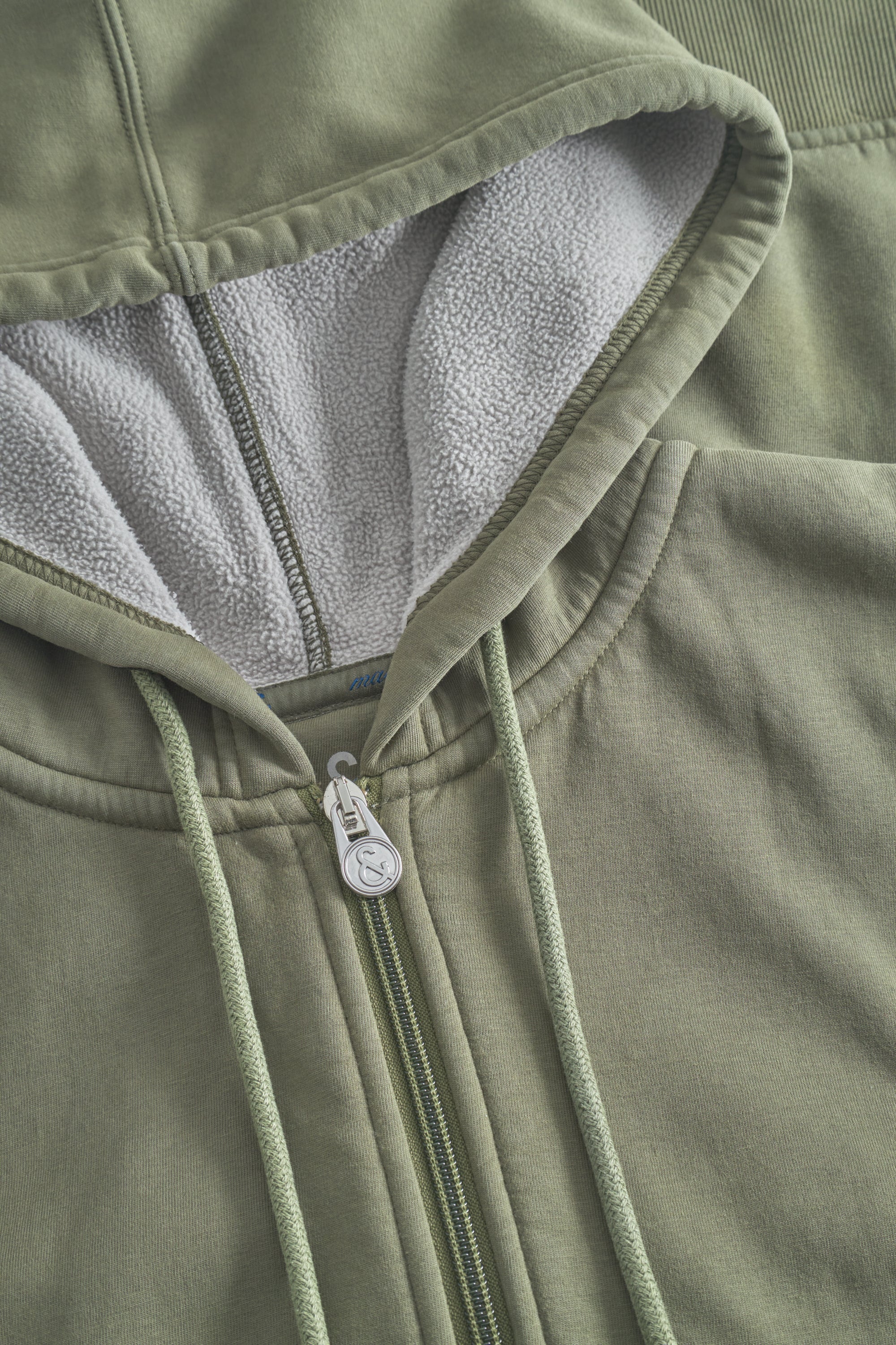 Zip Hoodie-washed - Clover