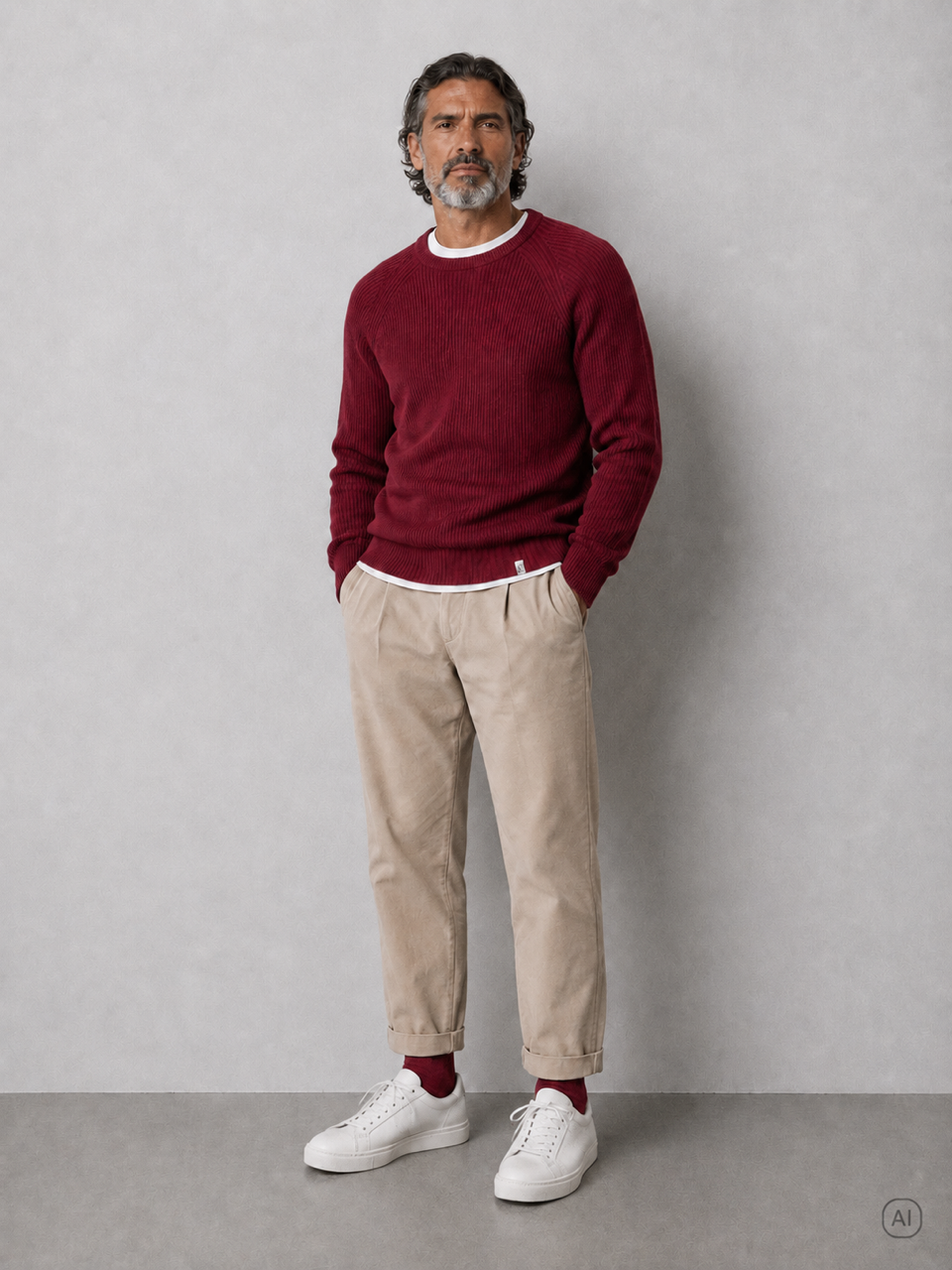 Pullover gerippt - Port Wine