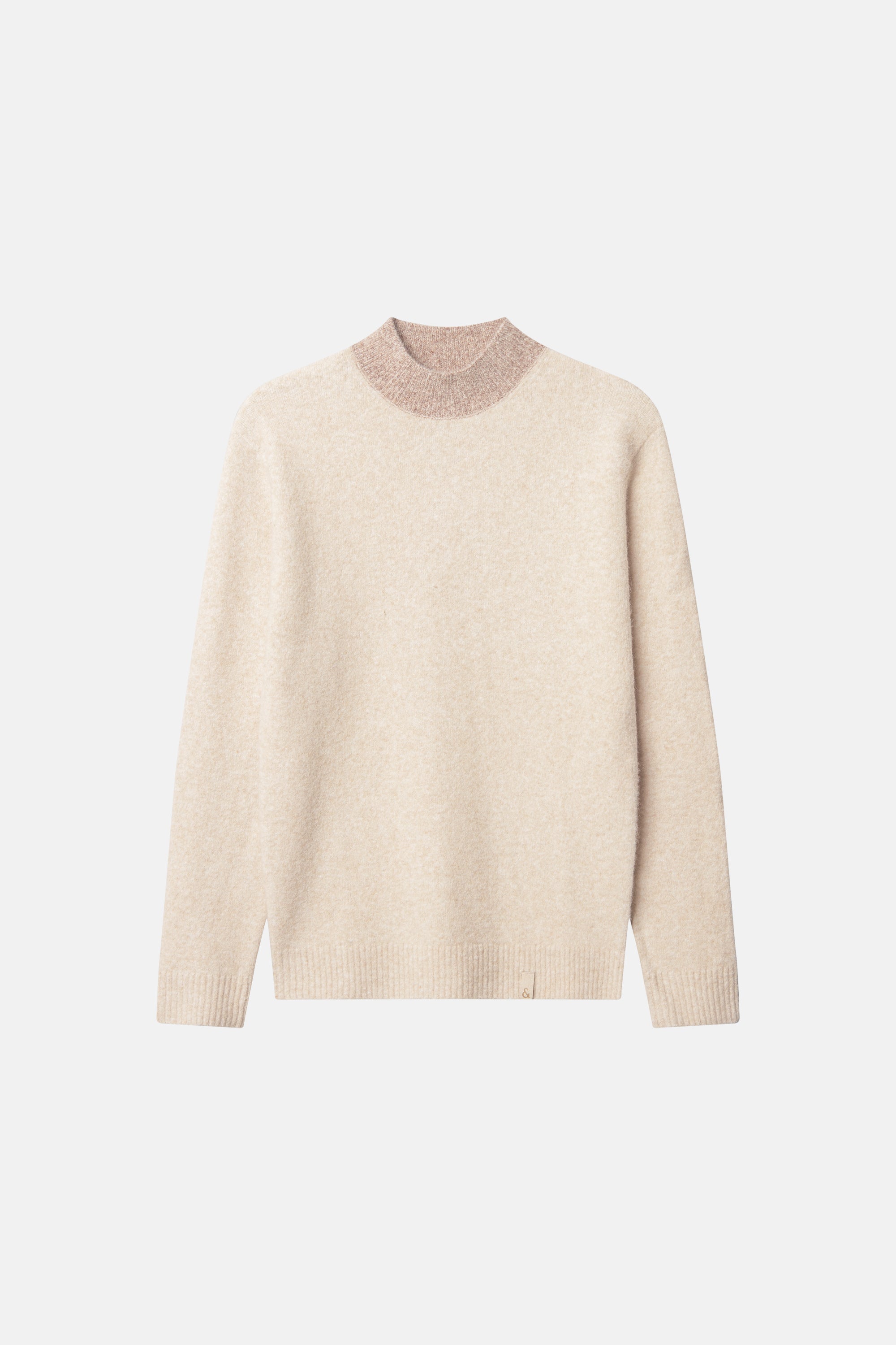 Stehkragenpullover Wollmischgewebe - Offwhite