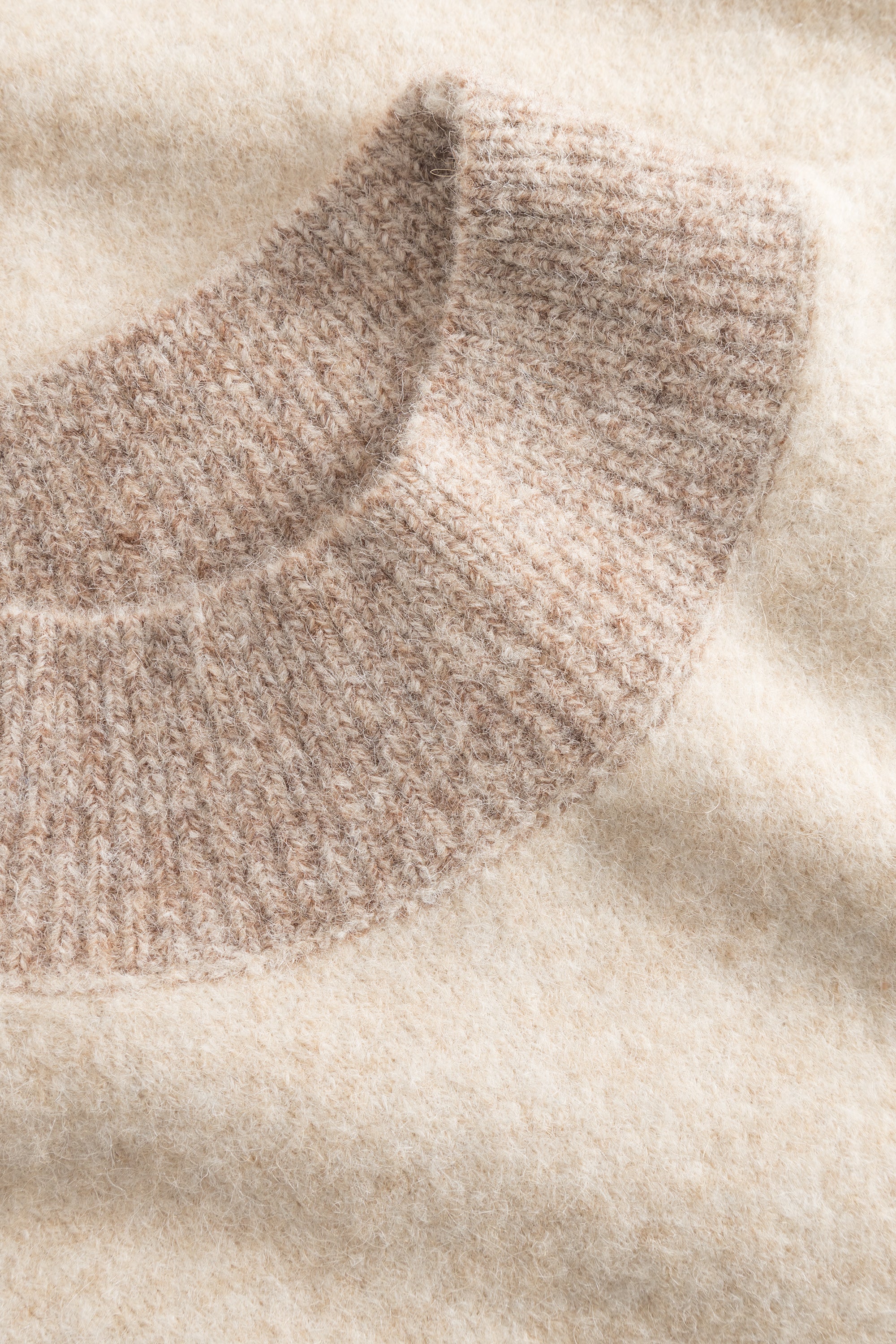 Stehkragenpullover Wollmischgewebe - Offwhite