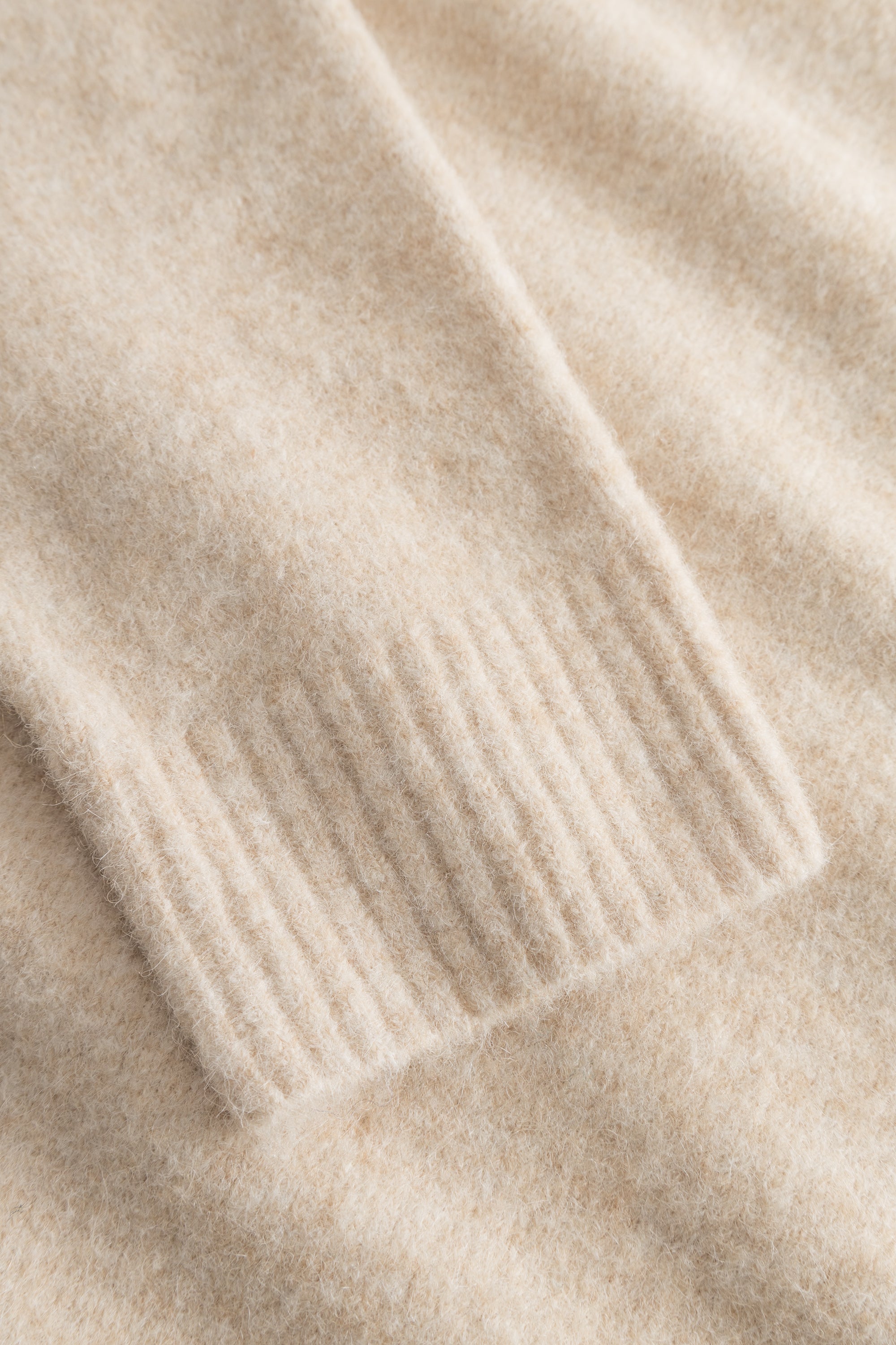 Stehkragenpullover Wollmischgewebe - Offwhite