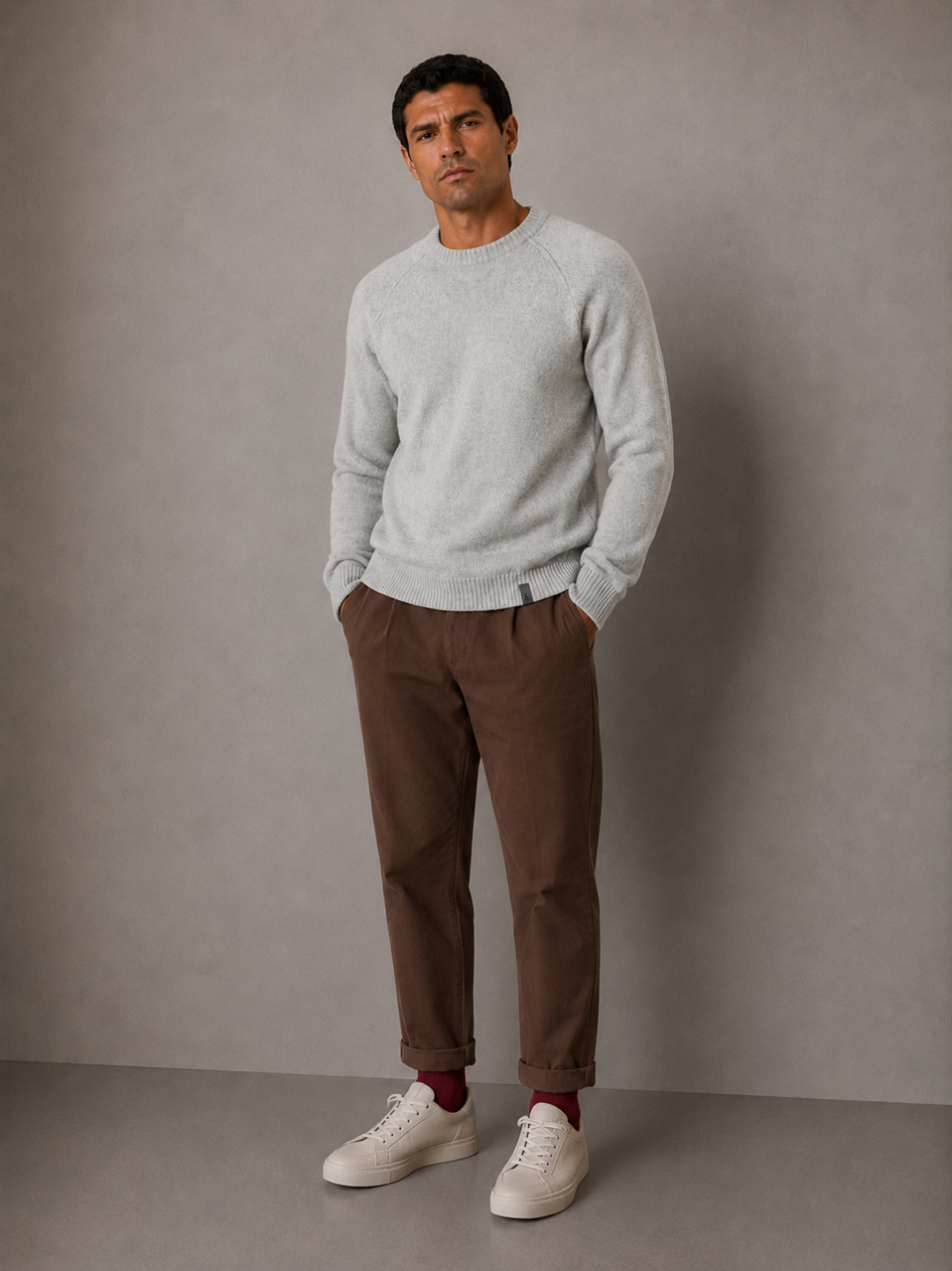 Pullover Lammwolle - Steel