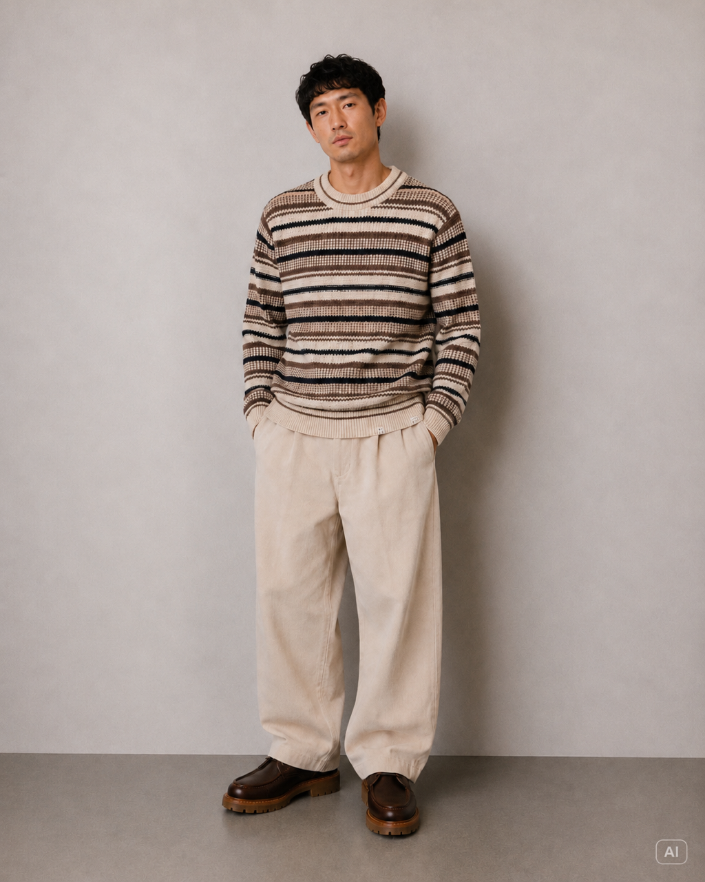 Pullover Streifen - Brown Stripes