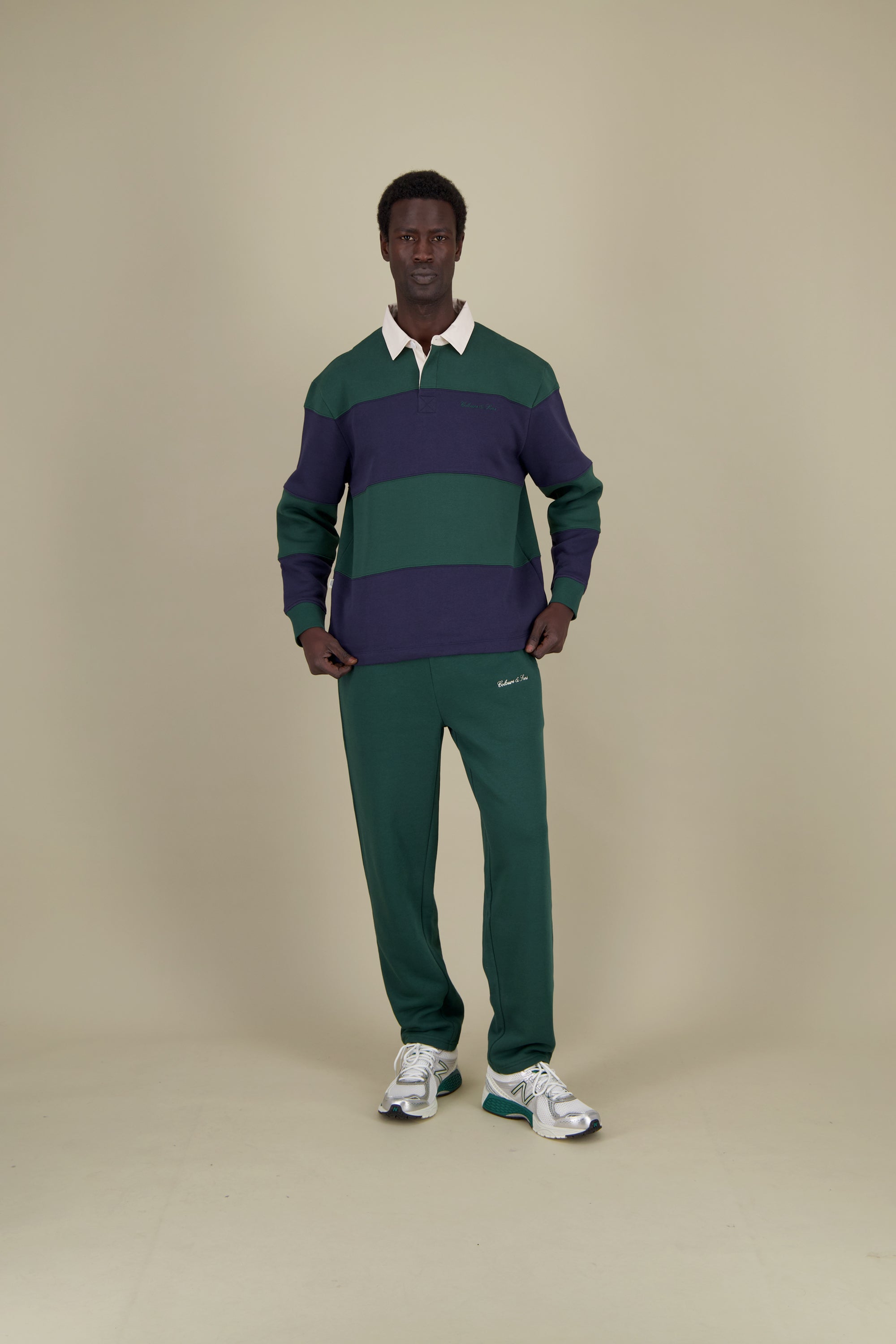 Rugby-Shirt Brushed - Pine-Midnight