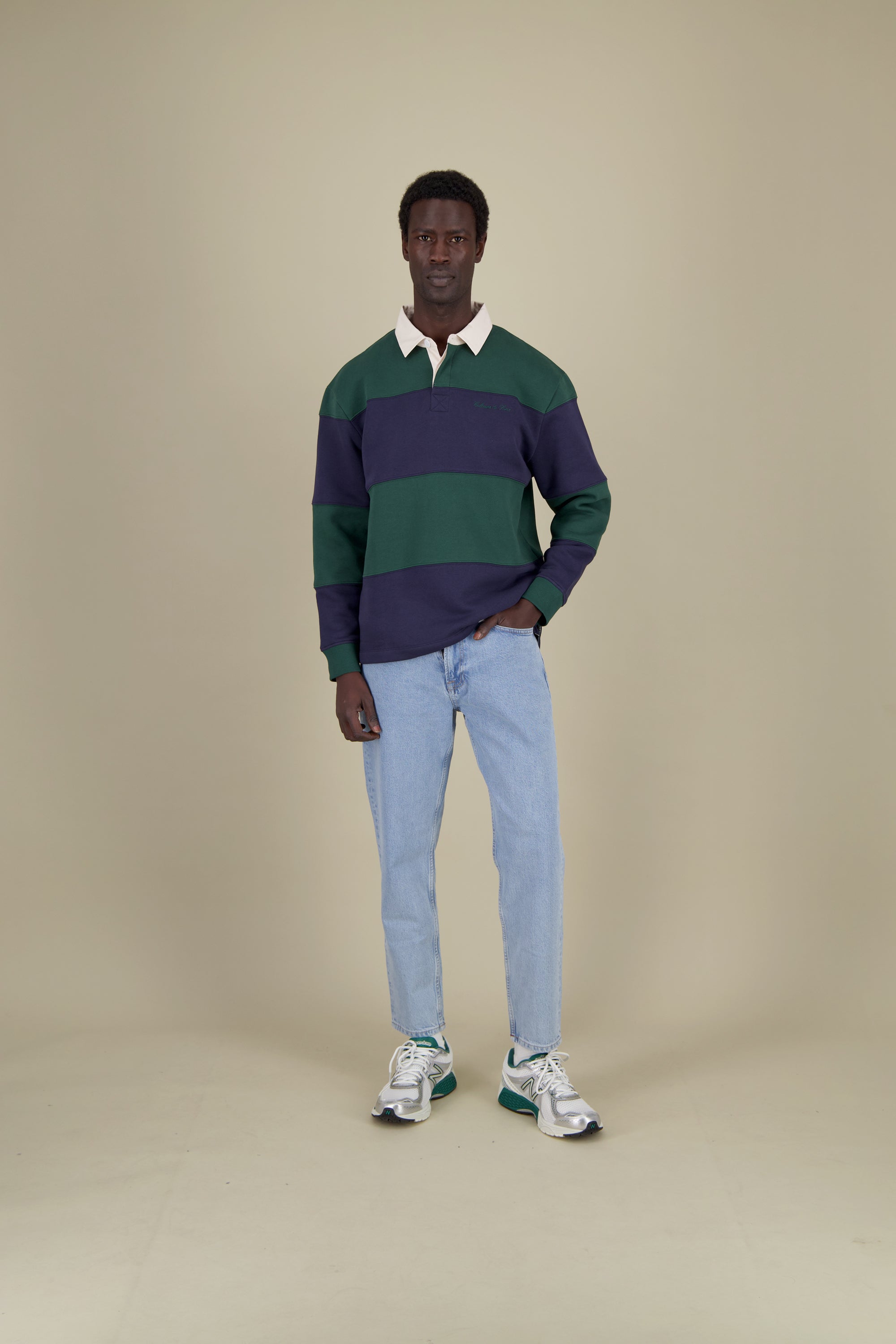 Rugby-Shirt Brushed - Pine-Midnight