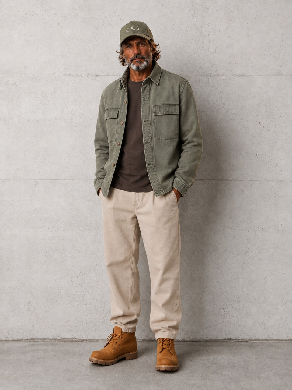 Overshirt Fishgrätenmuster - Hunter