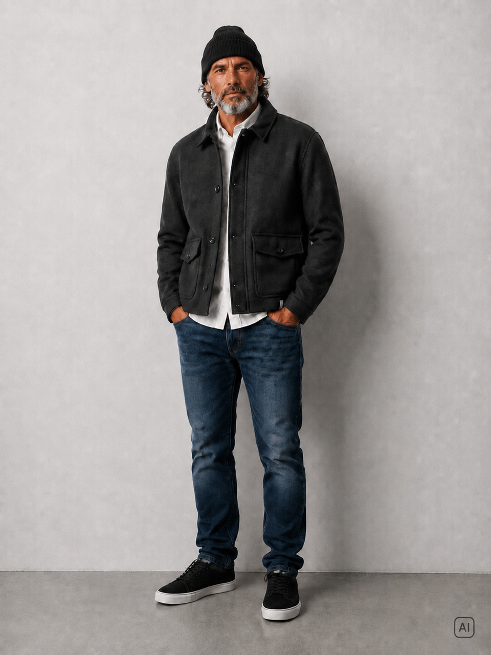 Piloten Jacke - Black