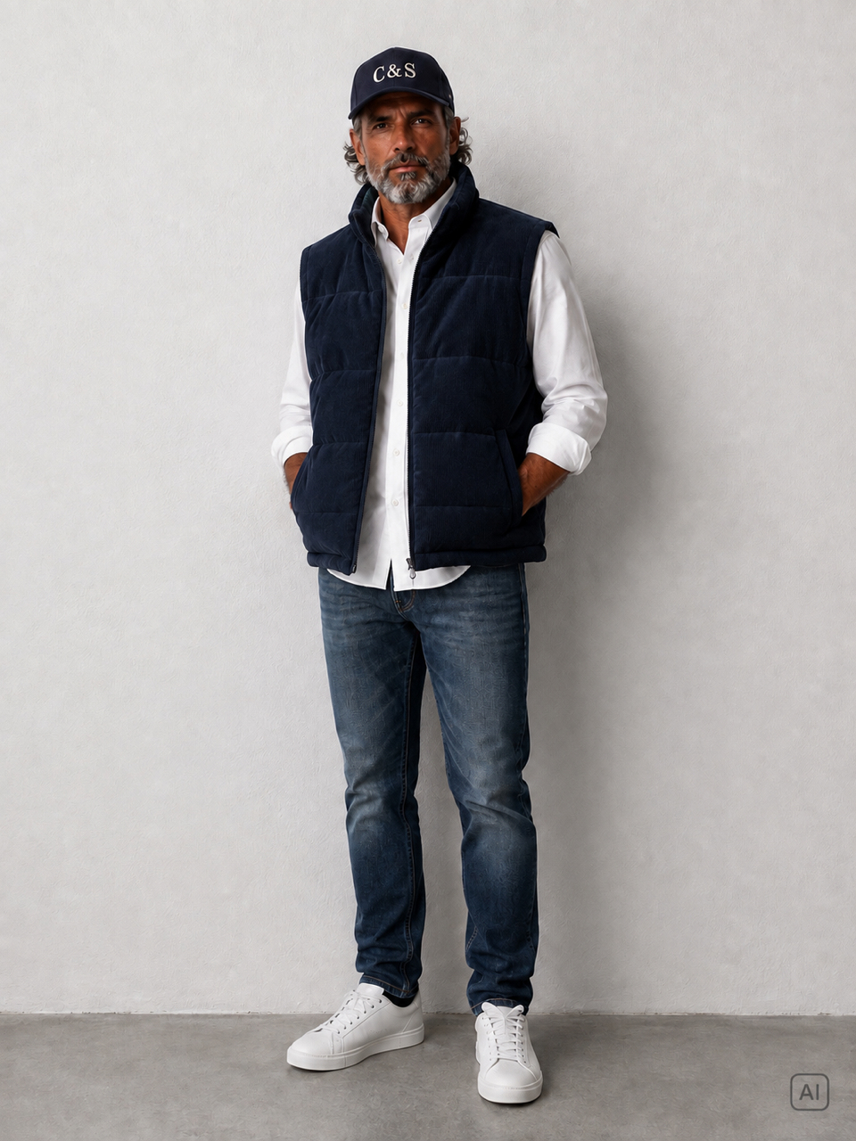Weste Corduroy - Navy