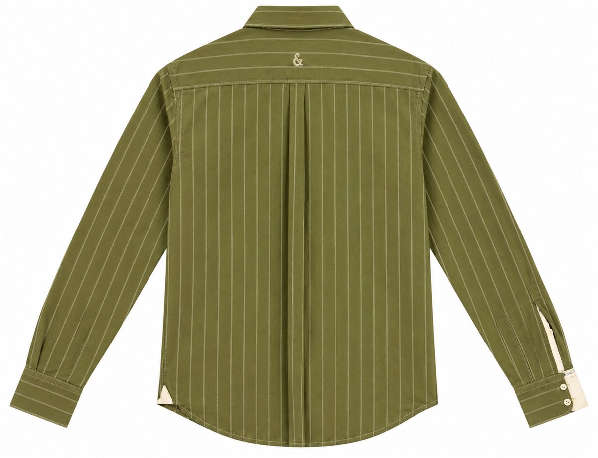 Twill Hemd - Green Stripes