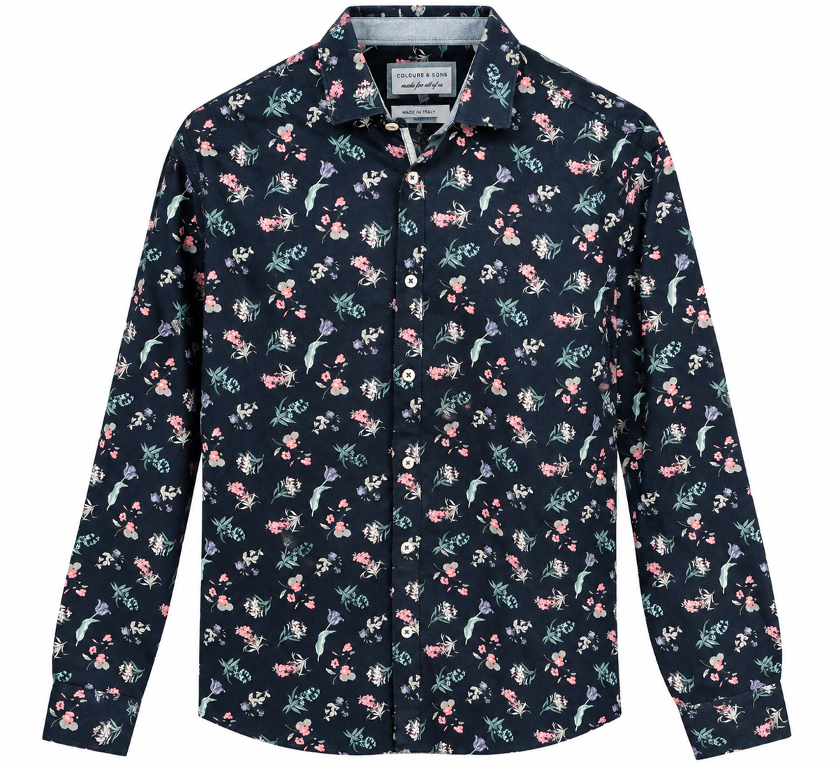 Hemd gemustert - Navy Flowers