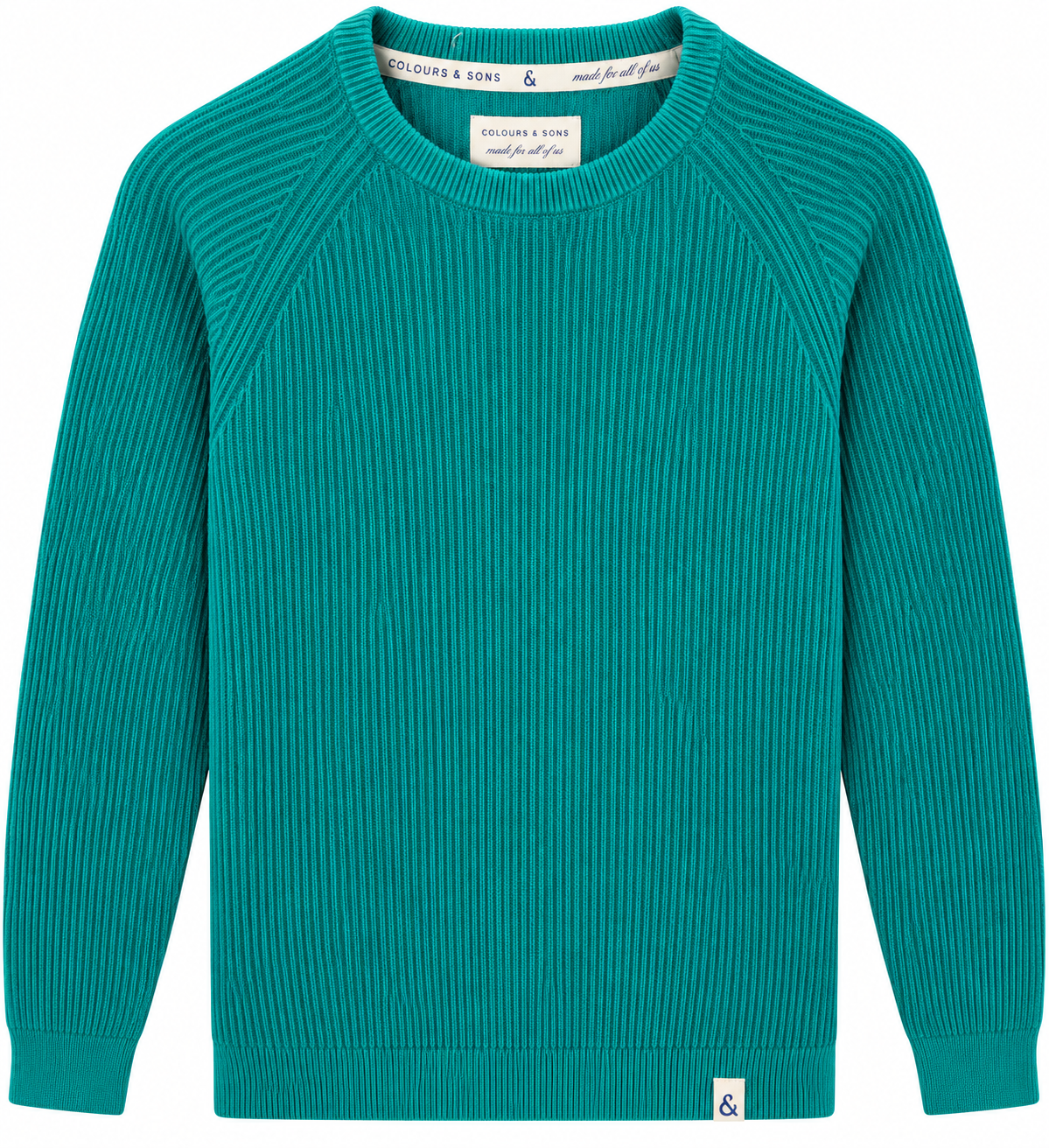 Pullover gerippt - Petrol