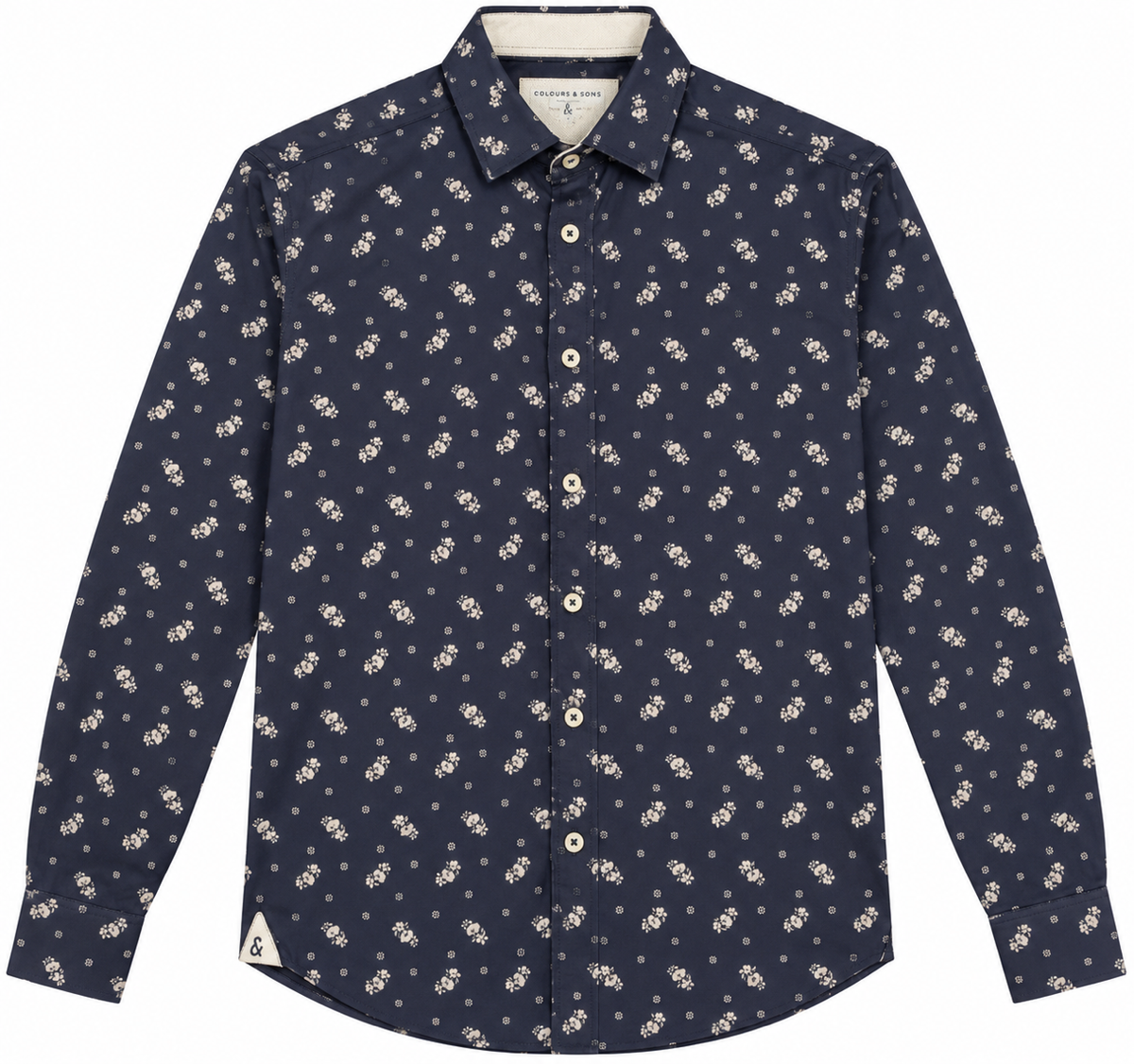 Hemd gemustert - Dark Navy Flowers