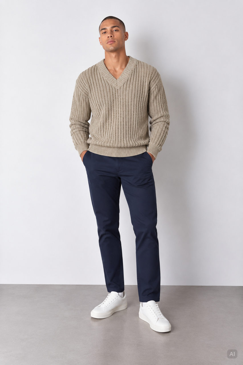Pullover Leinen Blend -Structured Tent