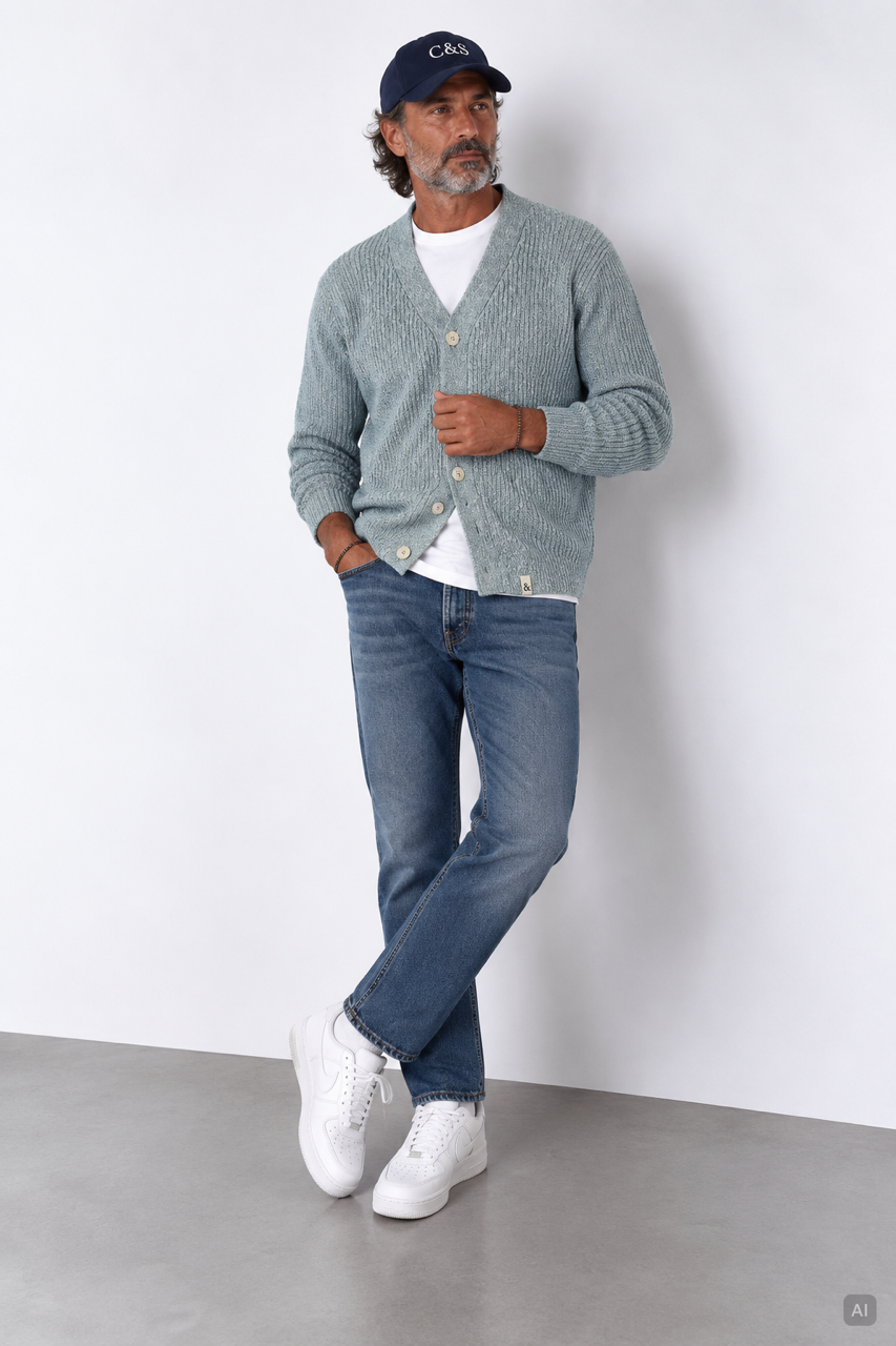 Cardigan Two-Tone - Dove