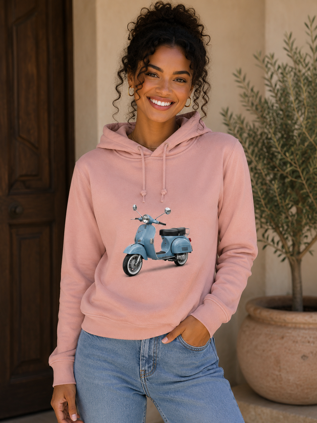 Kapuzenpullover, Vespa, Damen, Rosé