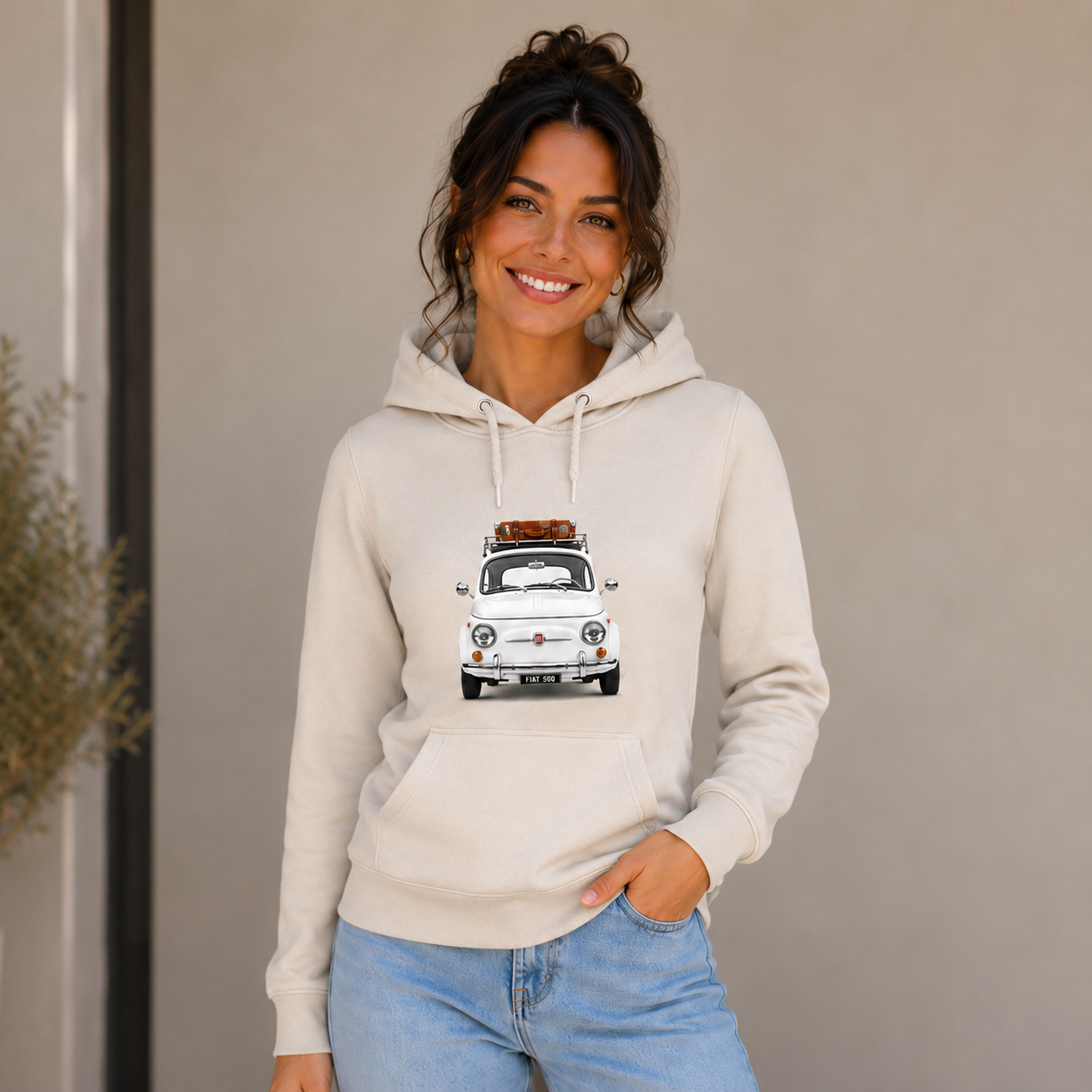 Kapuzenpulli, Vespa, Unisex, Offwhite